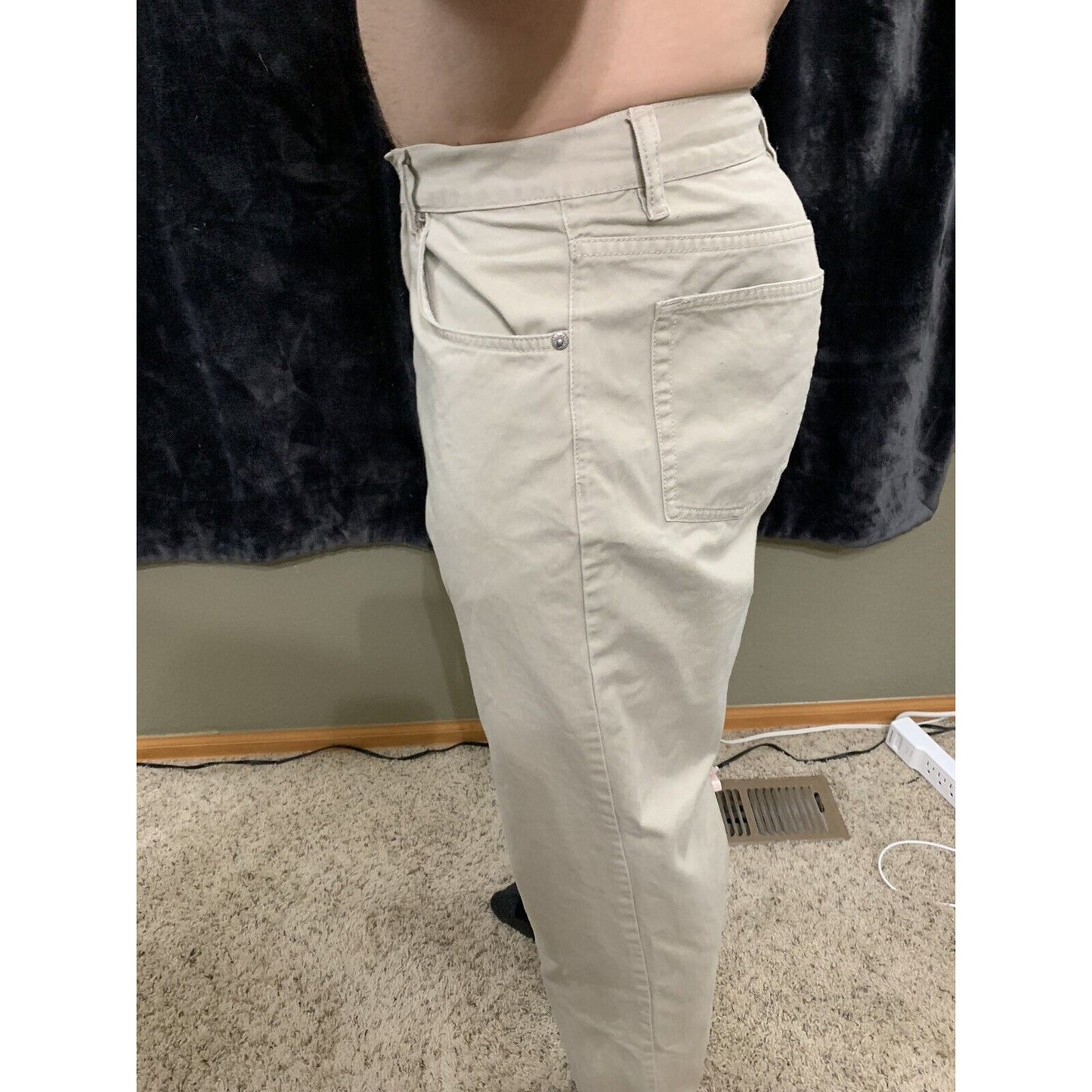 Men's CALVIN KLEIN Straight Jeans tan khaki SIZE 34 x 30 inseam Denim