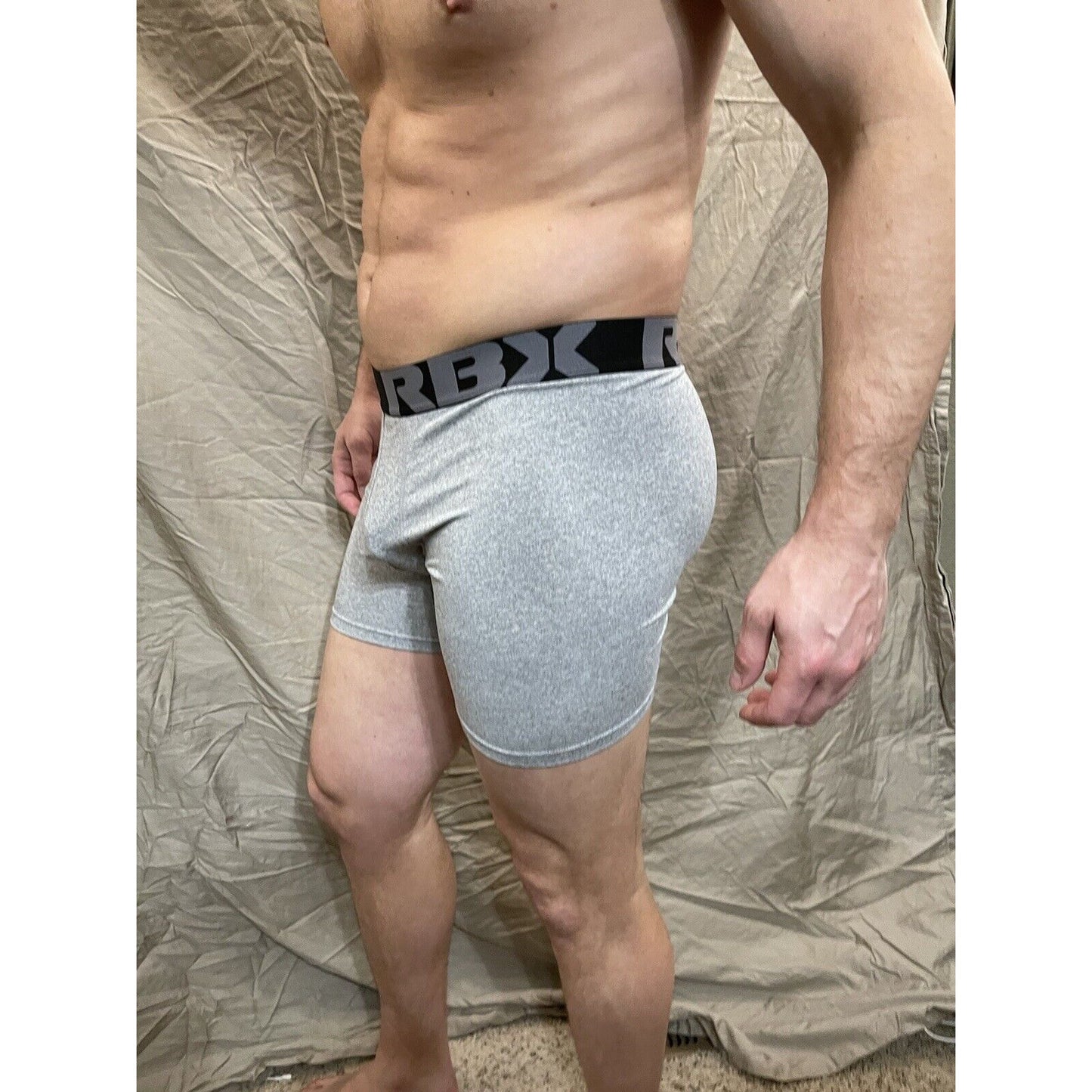 Men's RBX active gray compression shorts new and never worn Large