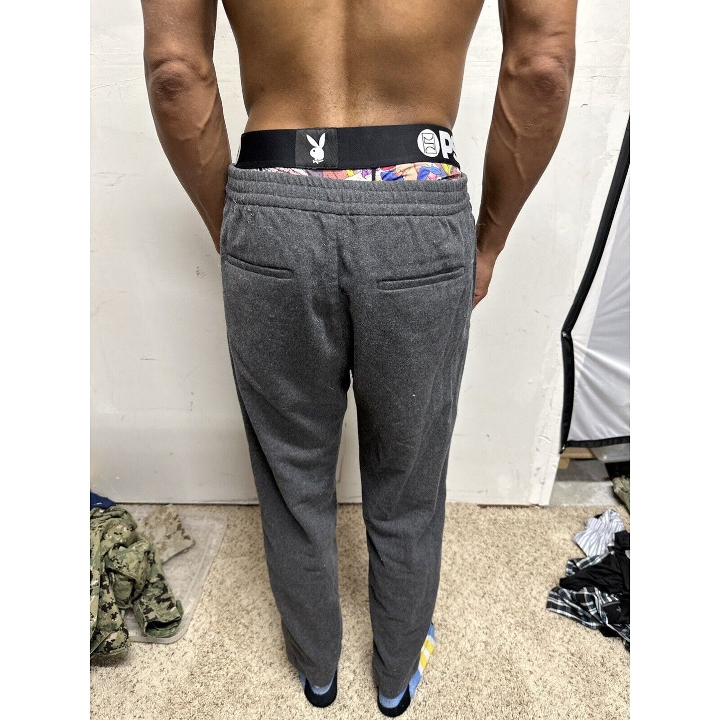 Men’s Gray Medium H&M Regular Fit Sweat Pants with Pockets