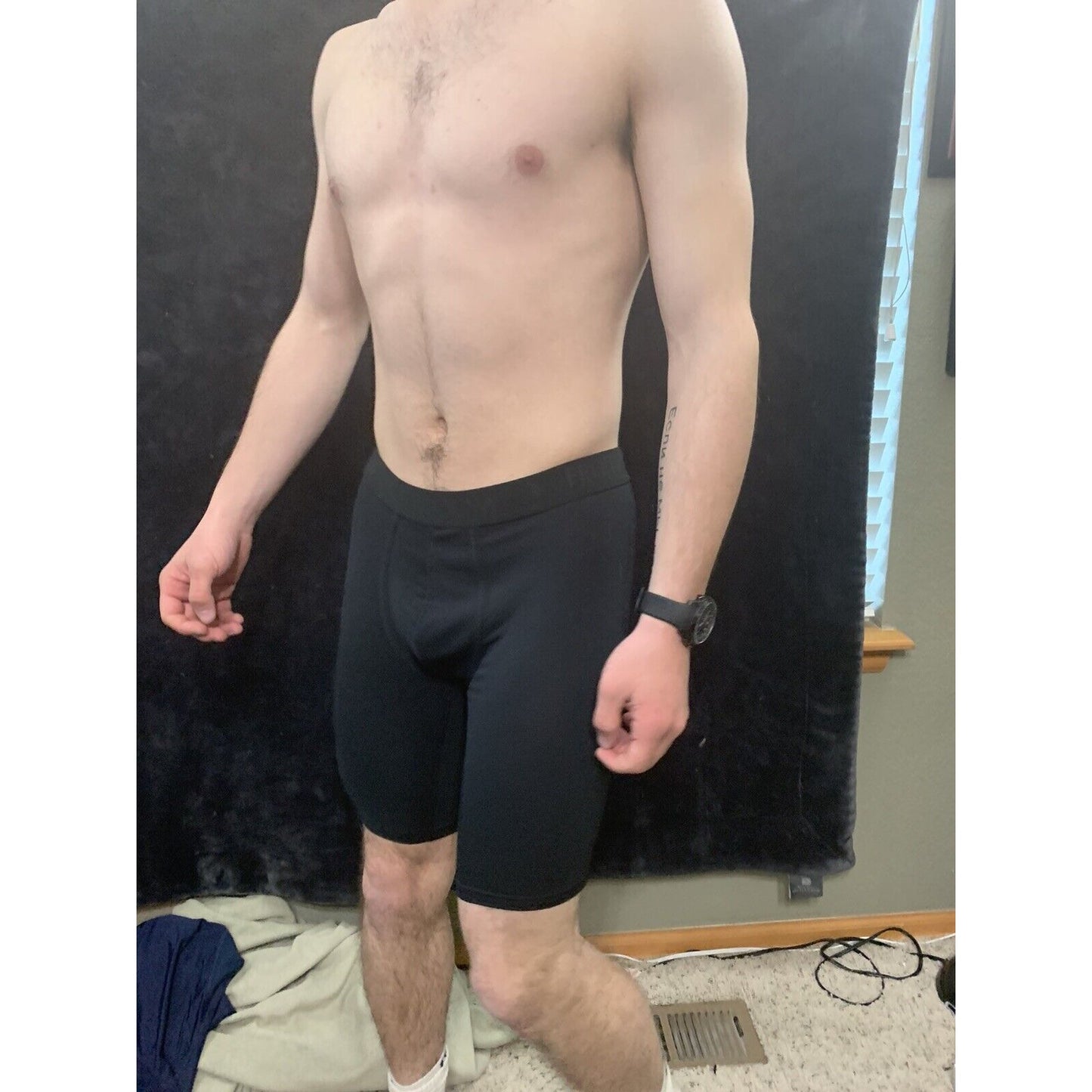 Fruit Of The Loom Boxer Briefs Breathable Respirant Men’s Size Large Black
