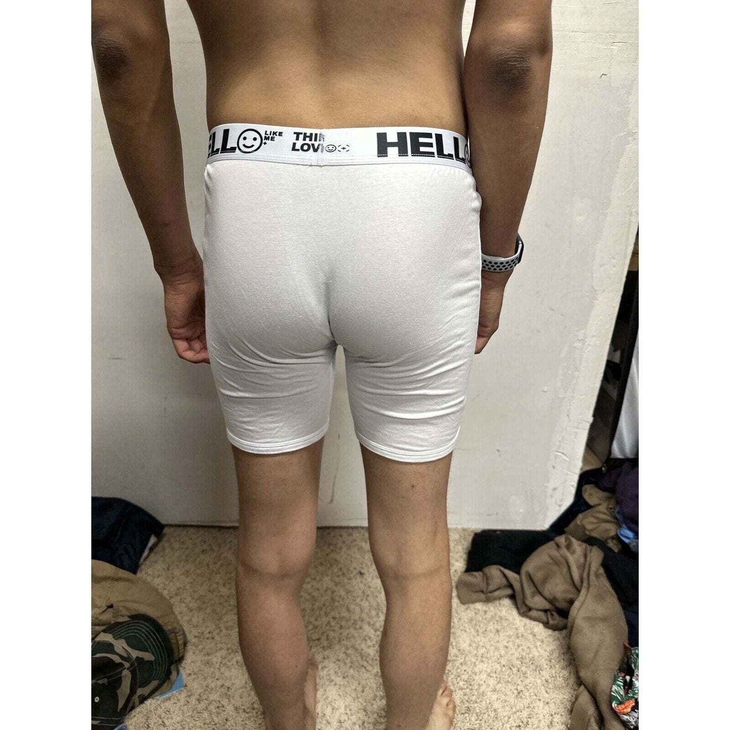 Men’s White Medium Hello Thinking Love For Life Boxer Briefs