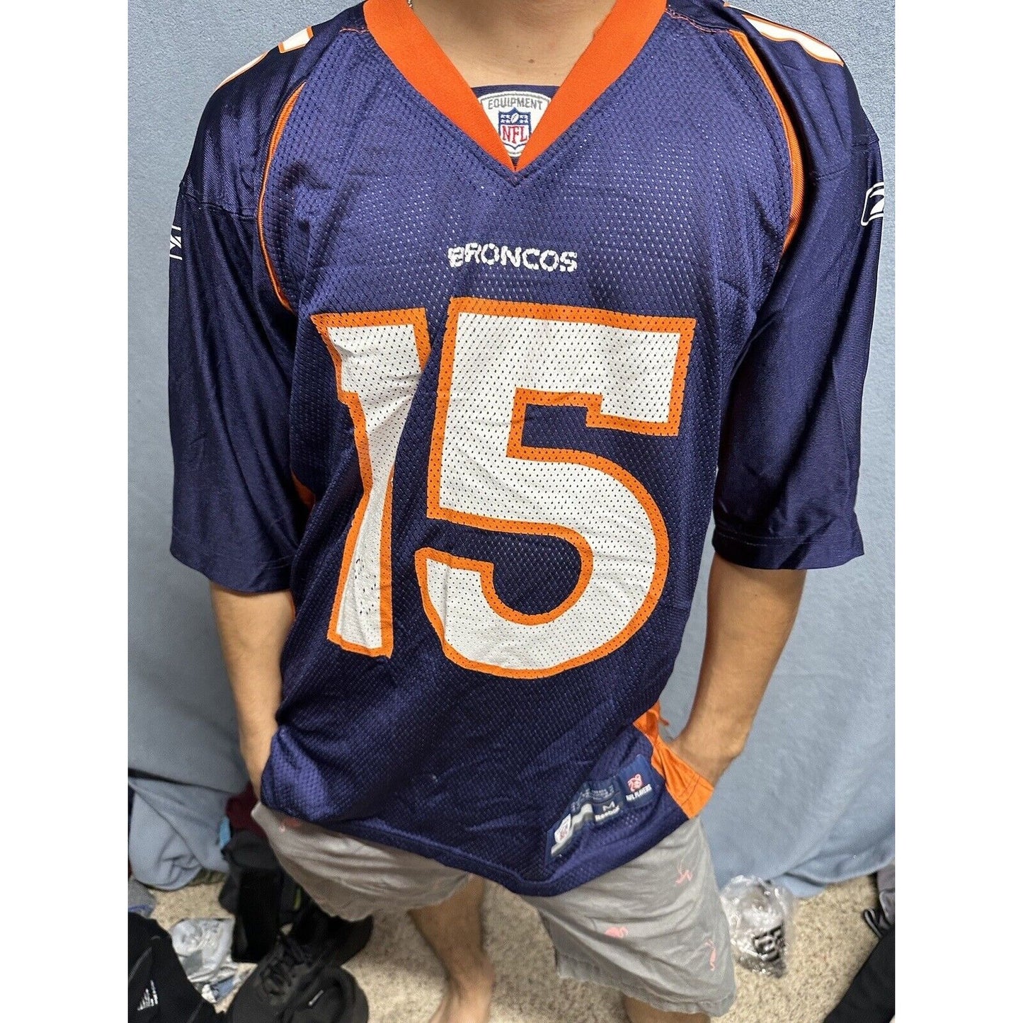 TIM TEBOW DENVER BRONCOS 15 JERSEY Equipment Reebok NFL Football Orange Medium