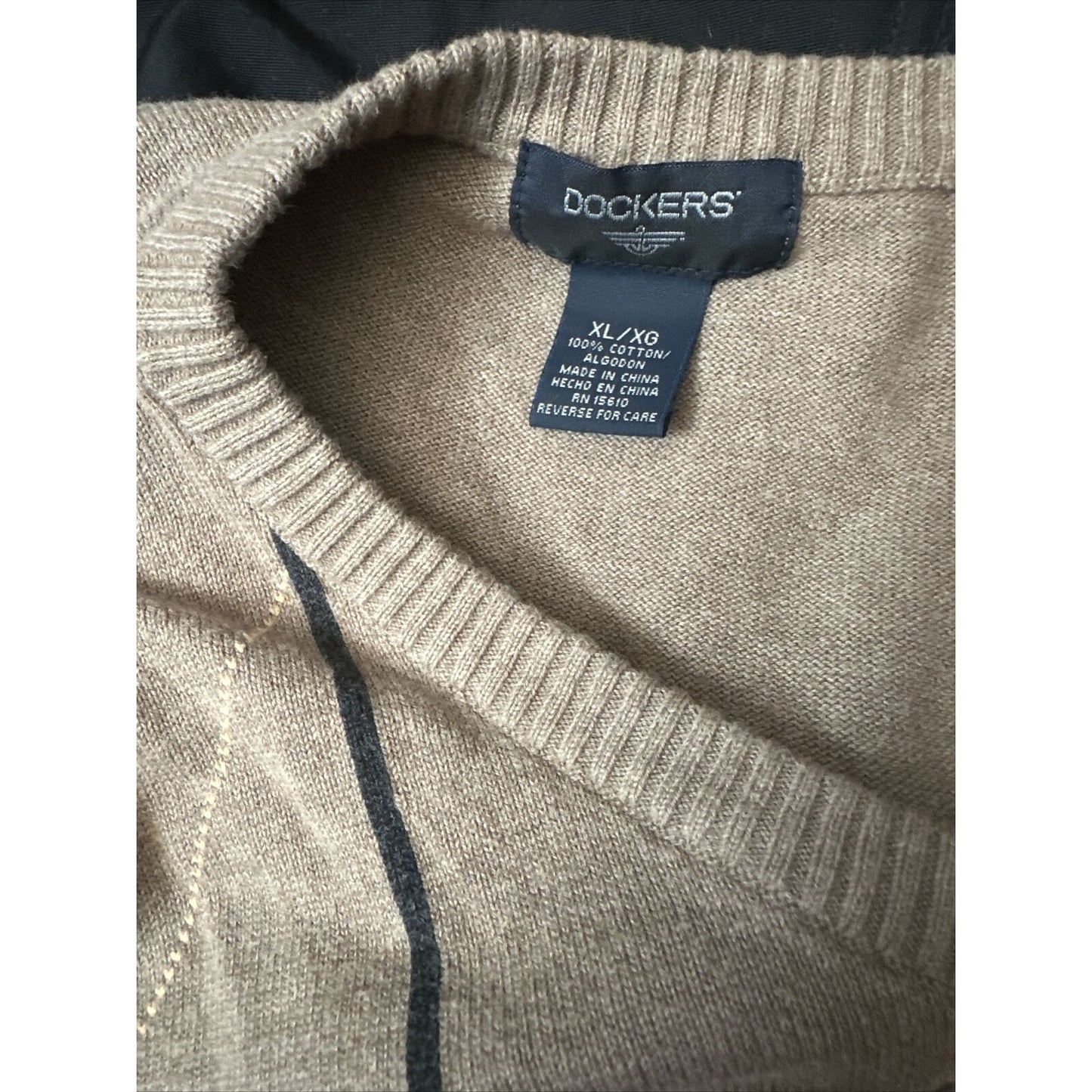 Men’s Dockers Sleeveless XL Tan Sweater