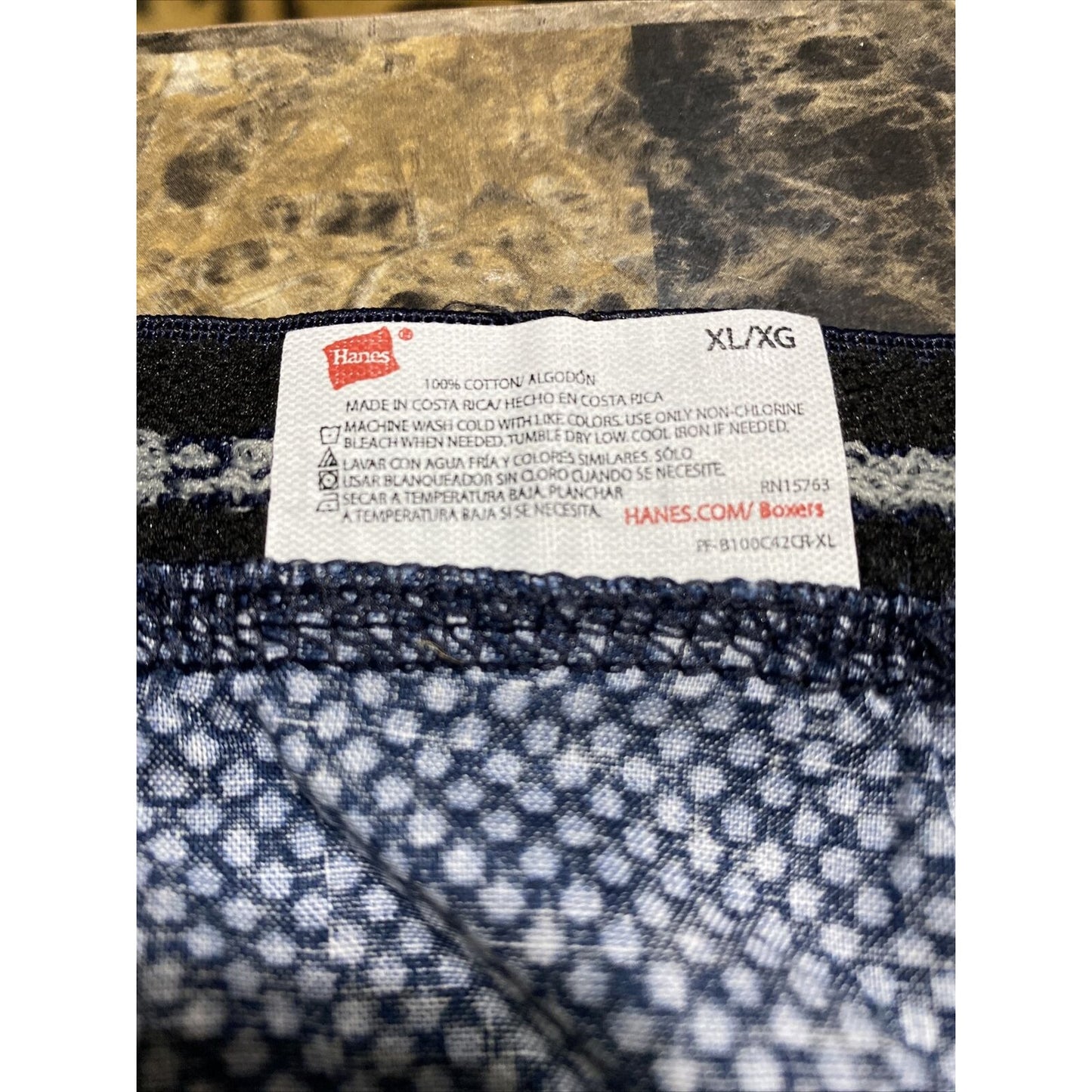 Hanes Men’s XL Blue Polkadots Cotton Boxer Shorts