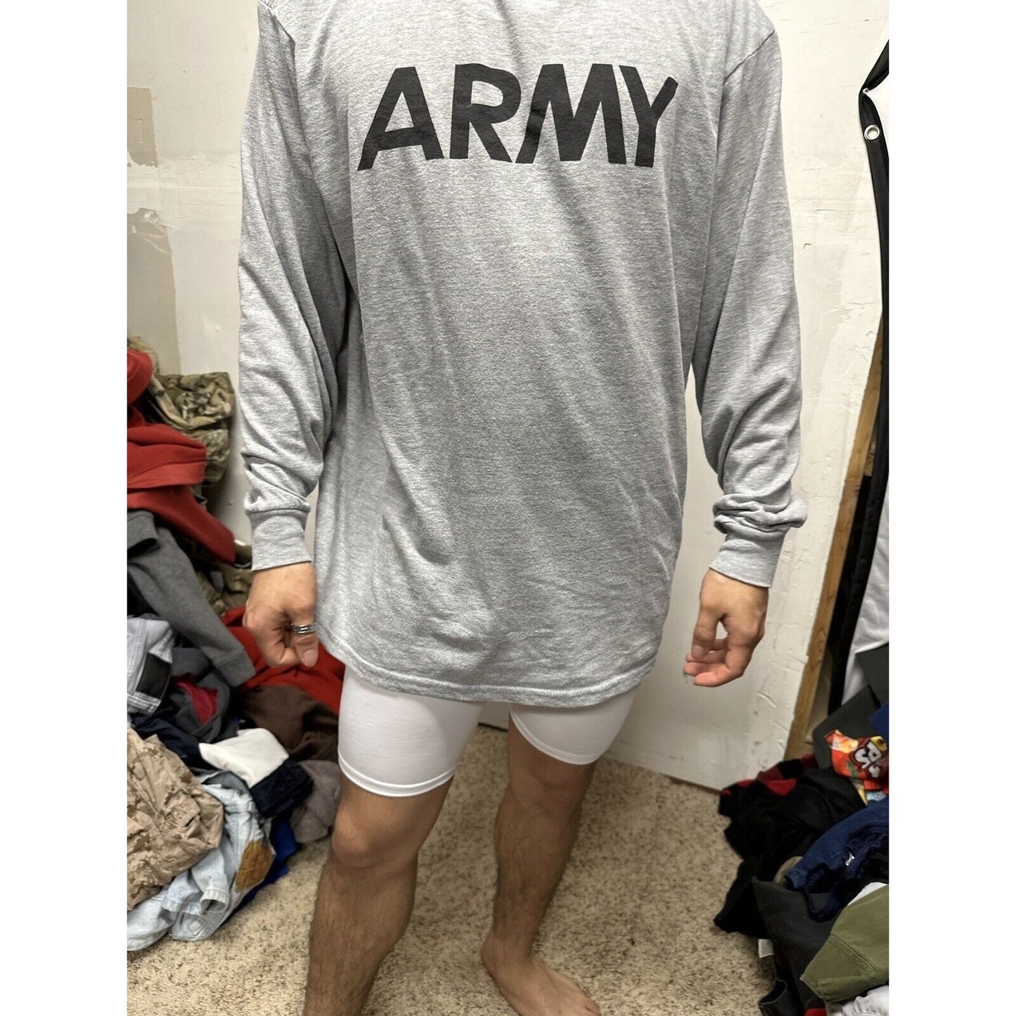 Men’s Long Sleeve Army Soffe Dri Release XL Pt Uniform Shirt Long Sleeves