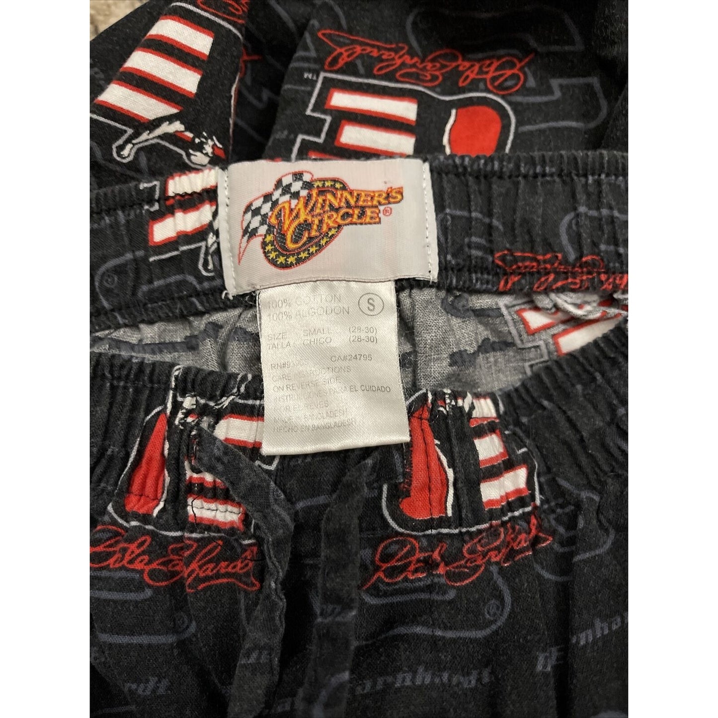Men’s Winner’s Circle Small Sleepwear Lounge Pants Black Dale Earnhardt