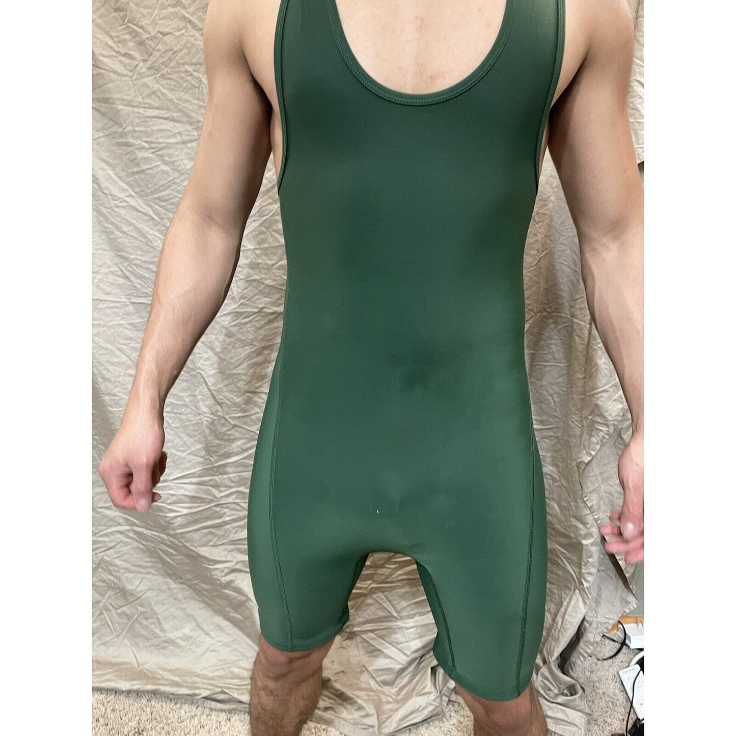 Men's Adult Small wrestling singlet Dark Green Athletic Compression