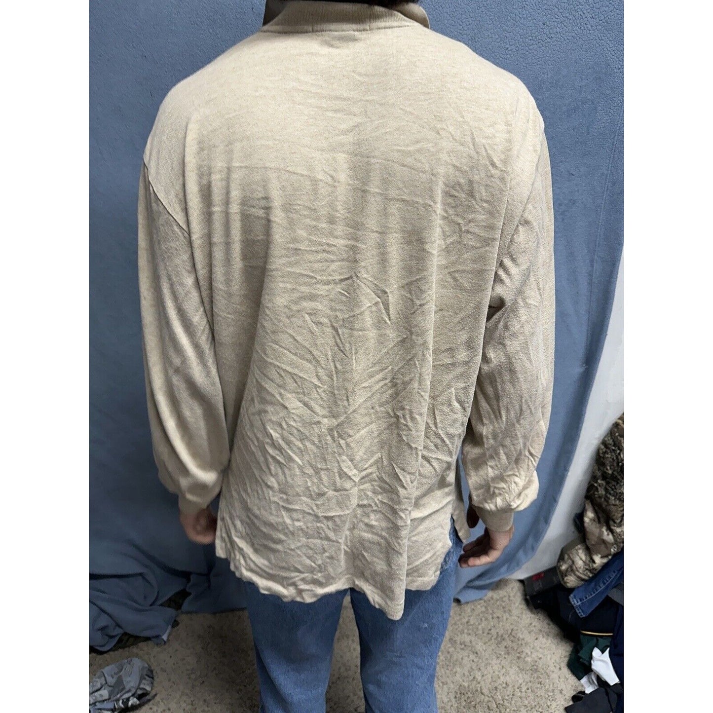 Men’s Tan Polo By Ralph Lauren Long Sleeve Large Long Sleeve Pullover Shirt