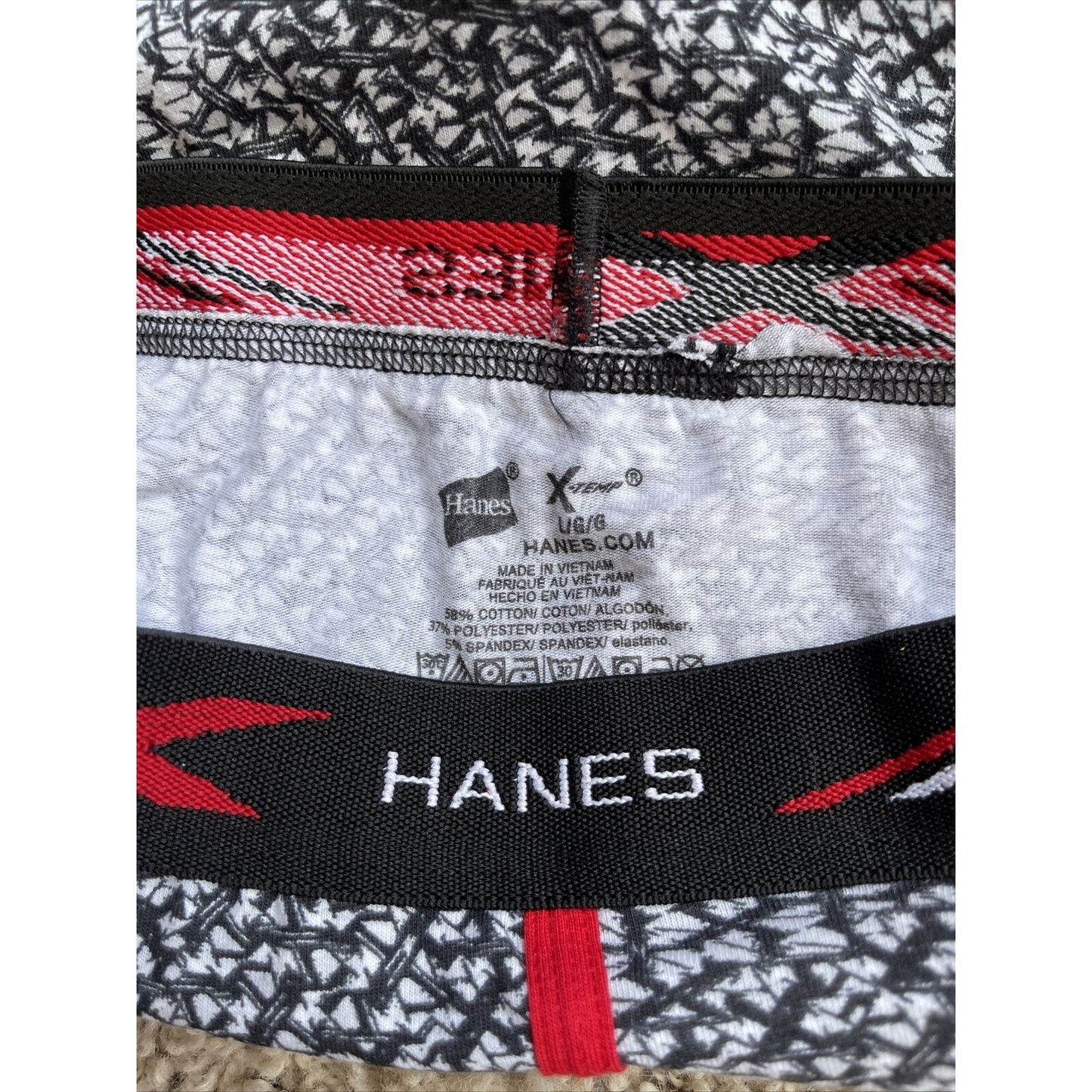 Boy's Large Hanes boxer briefs x temp black white New And Unworn
