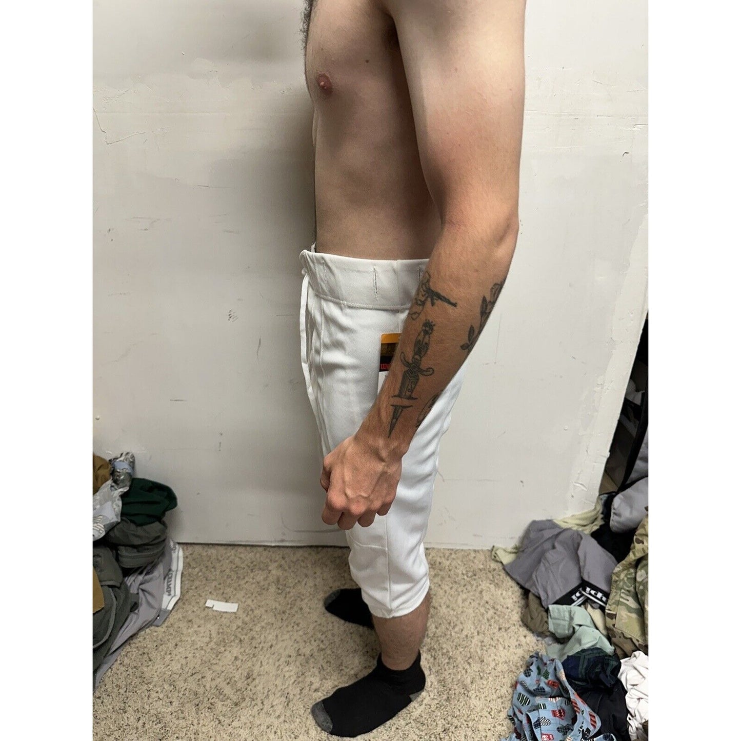 Men’s White Wilson Football Pants Large