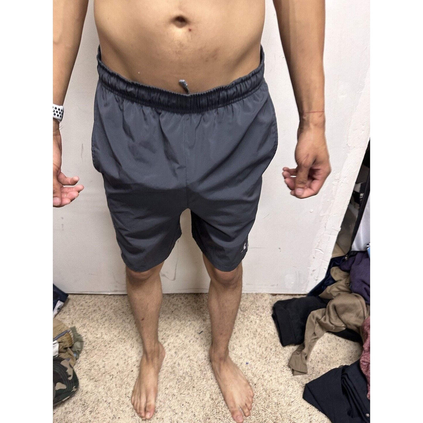 Men’s Gray Russell Small Athletic Shorts With Pockets