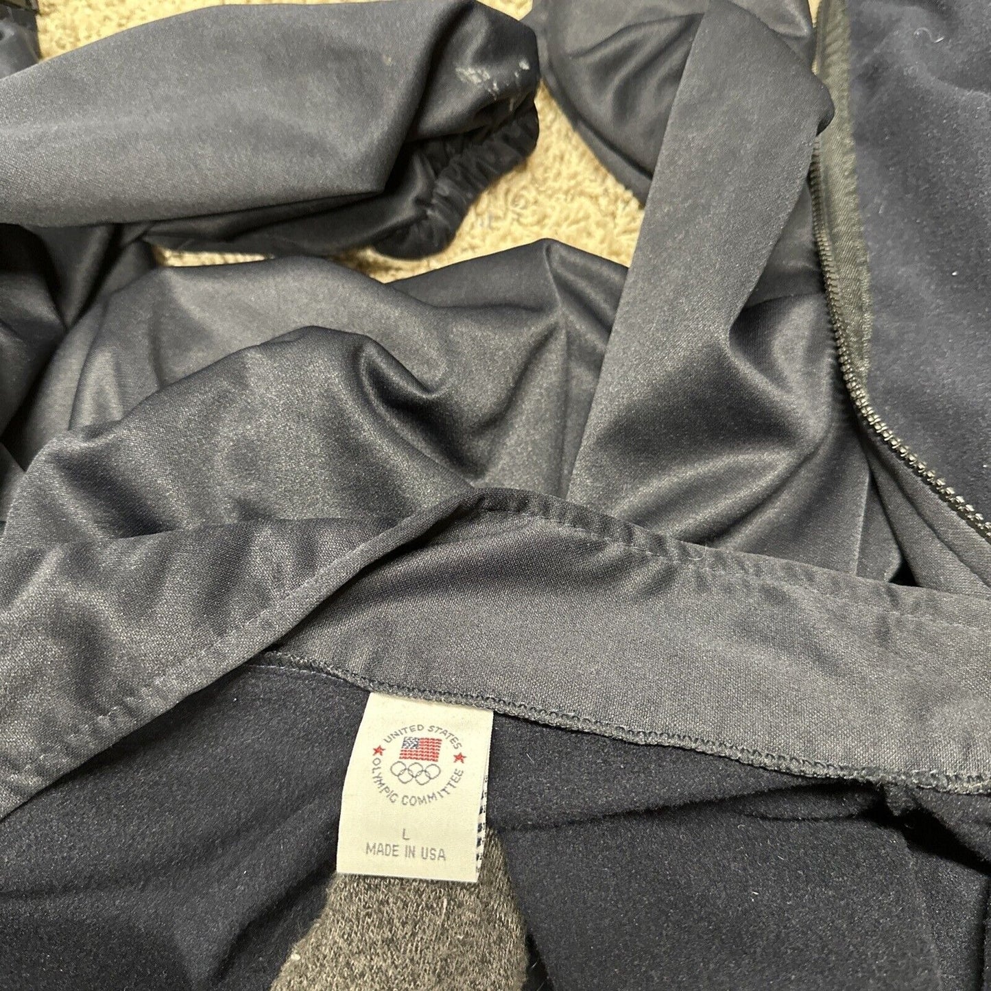 Men’s Dark Blue US Olympic Committee Fill Zip Large Jacket Polyester