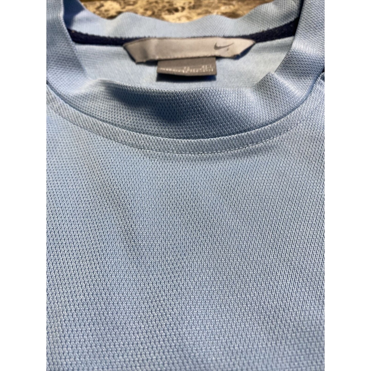 NIKE Men’s XL Sky Blue Gym Workout Training Athletic Polyester Shirt