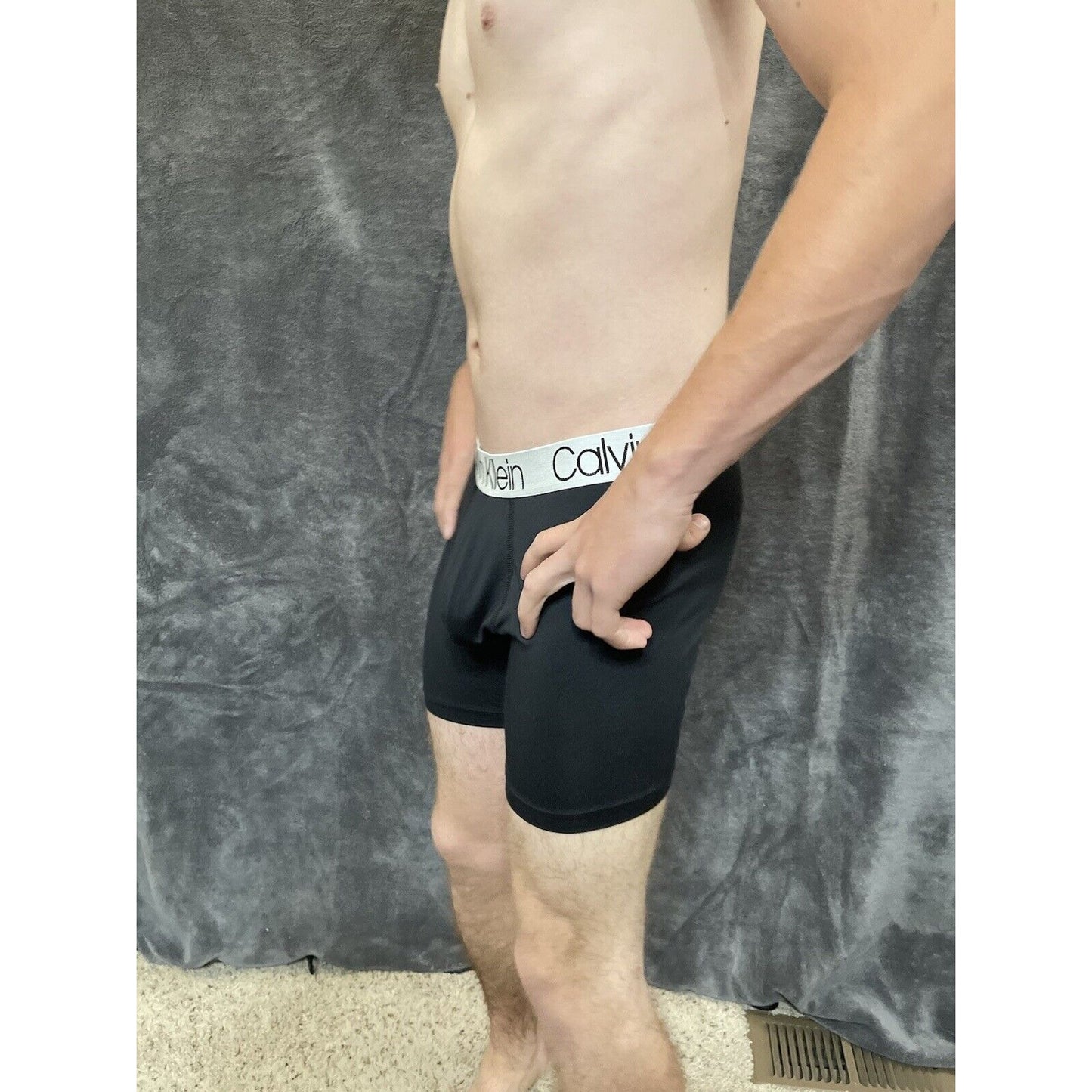 men's black medium calvin klein compression boxer brief 8% elastane