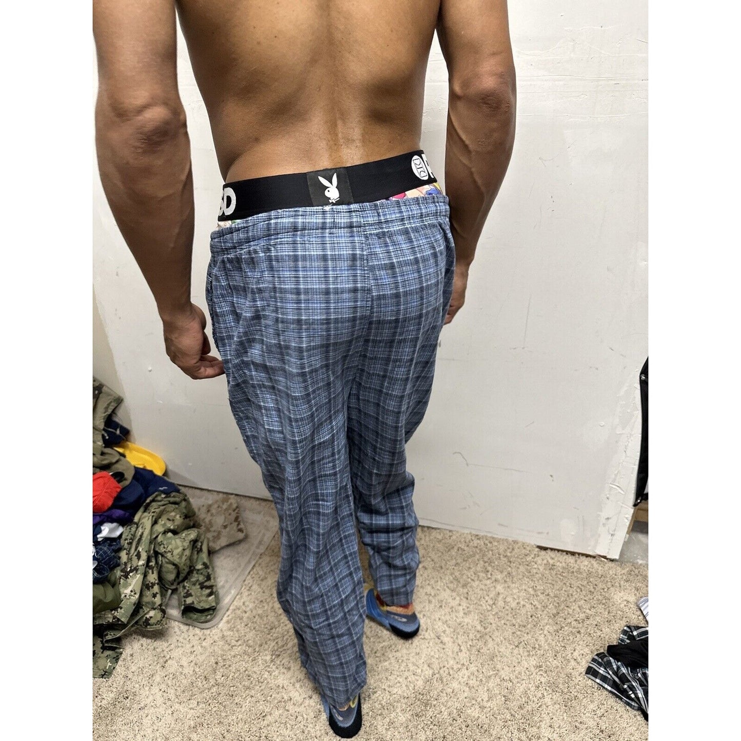 Men’s Blue Plaid Hathaway Sport Small Lounge Pants Pajamas