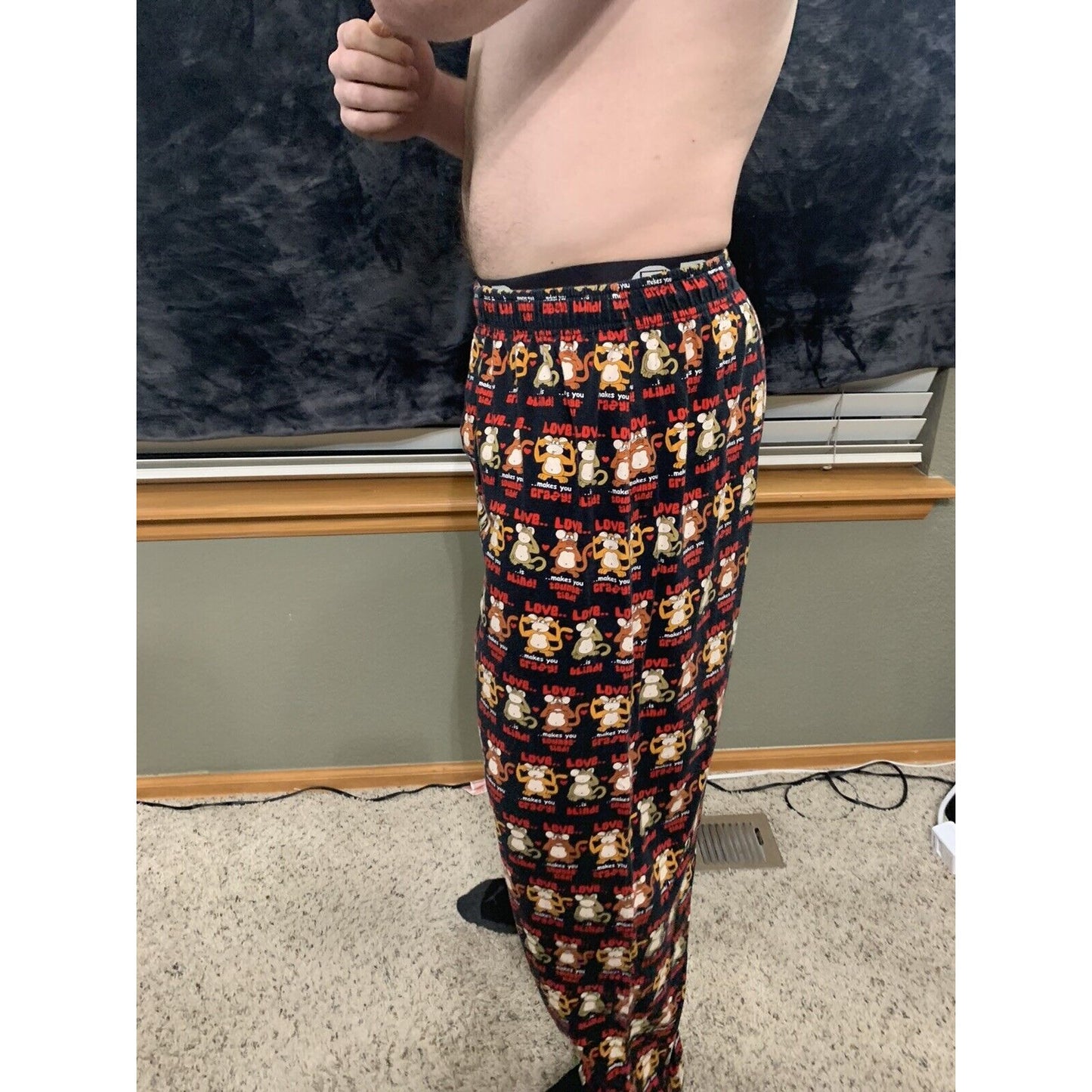 Addiction Lounge Pants Large Monkeys Love..,
