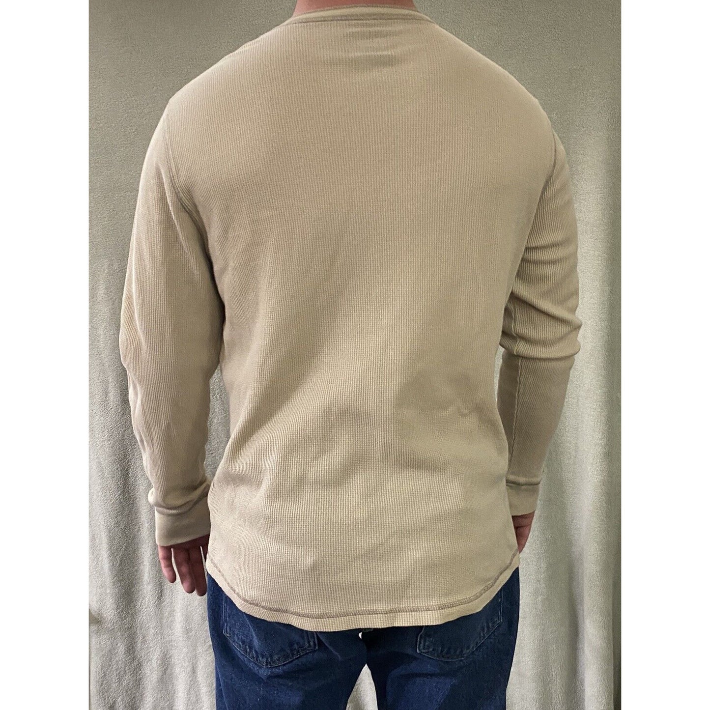 Old Navy Men’s XL Beige Oatmeal Long Sleeves Pullover Henley Shirt