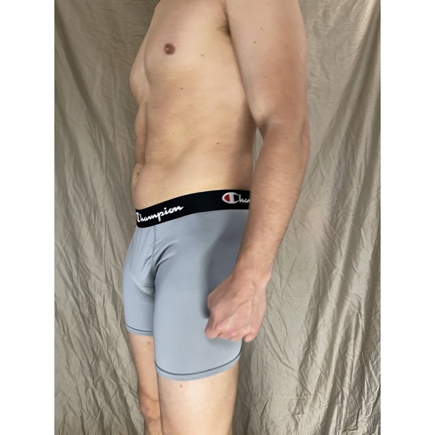 men's champion gray boxer brief polyester