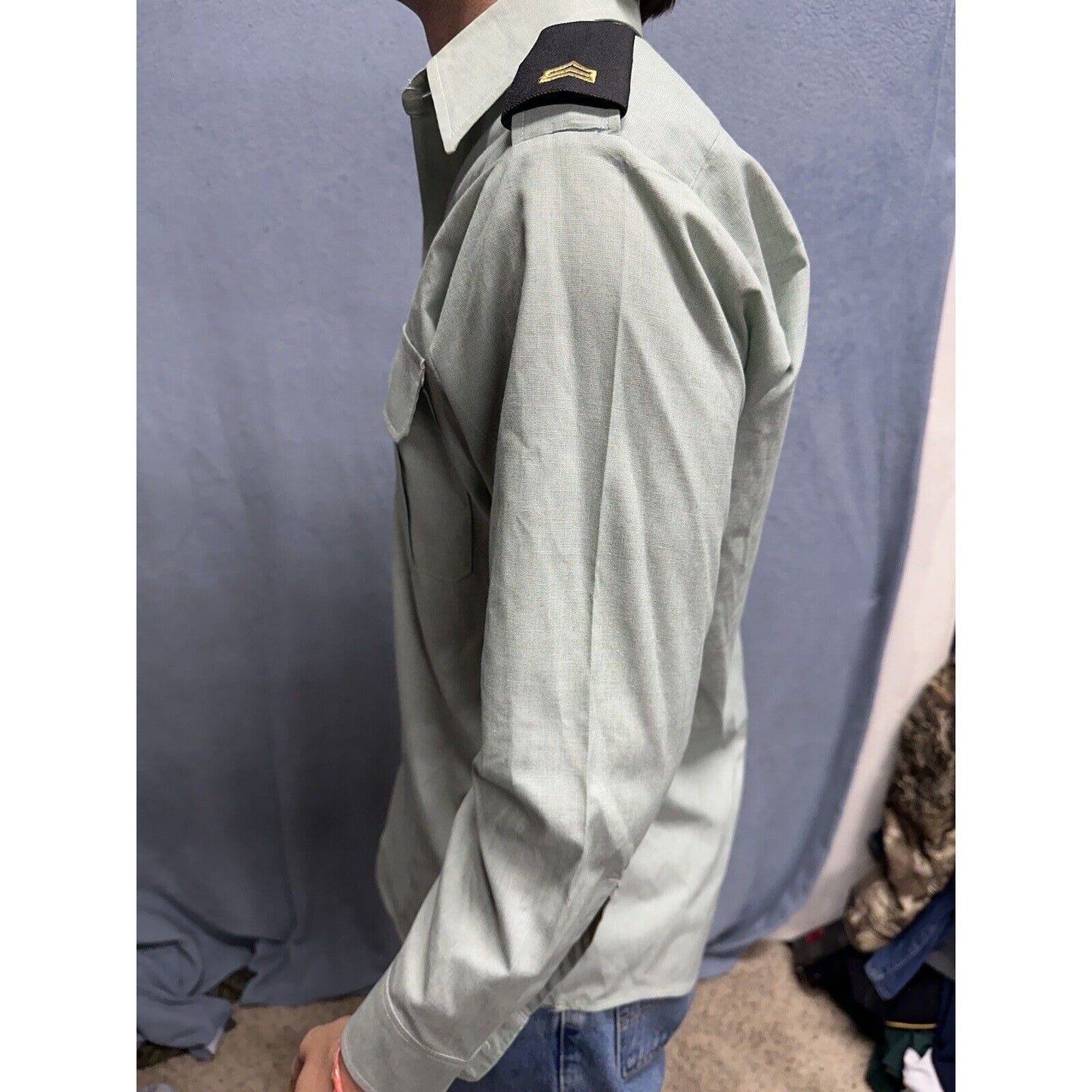 Men’s Army Green DSCP 14.5 X 30/31 Long Sleeve Button Up Uniform Dress Shirt