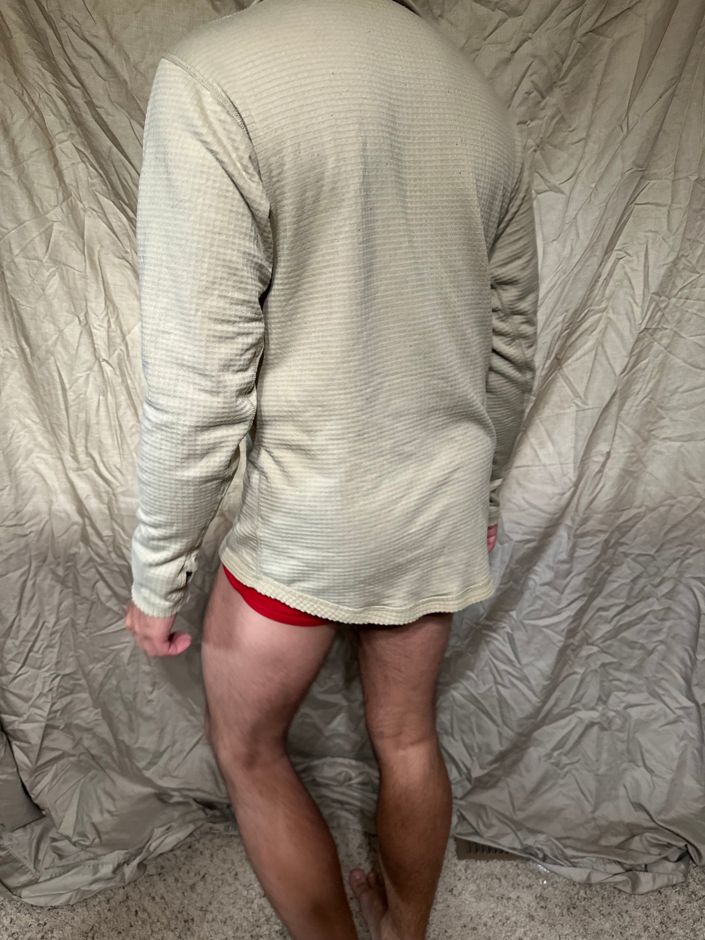 Men’s tan cold weather 1/4 zip cold weather shirt long sleeved gen iii