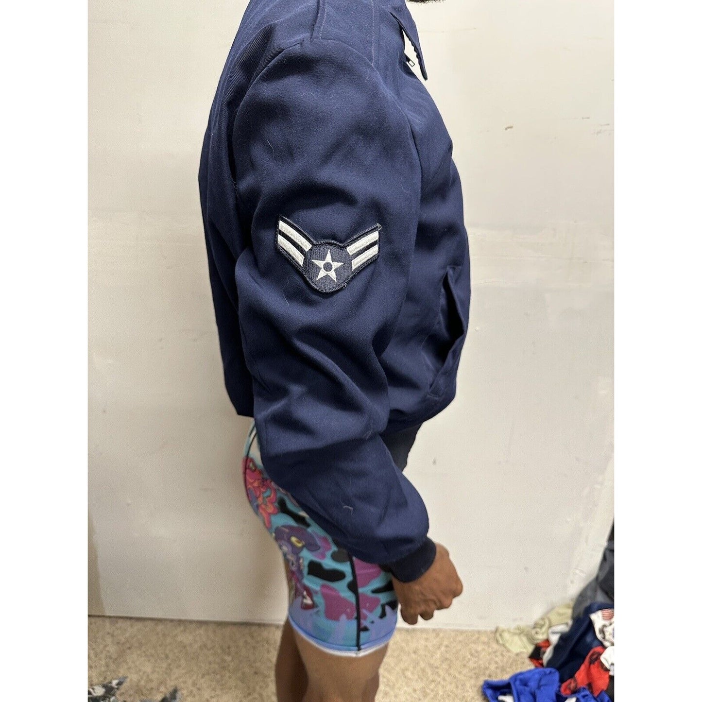 Men’s USAF Jacket 38R With Lining Blues Coat With Rank Sewed On
