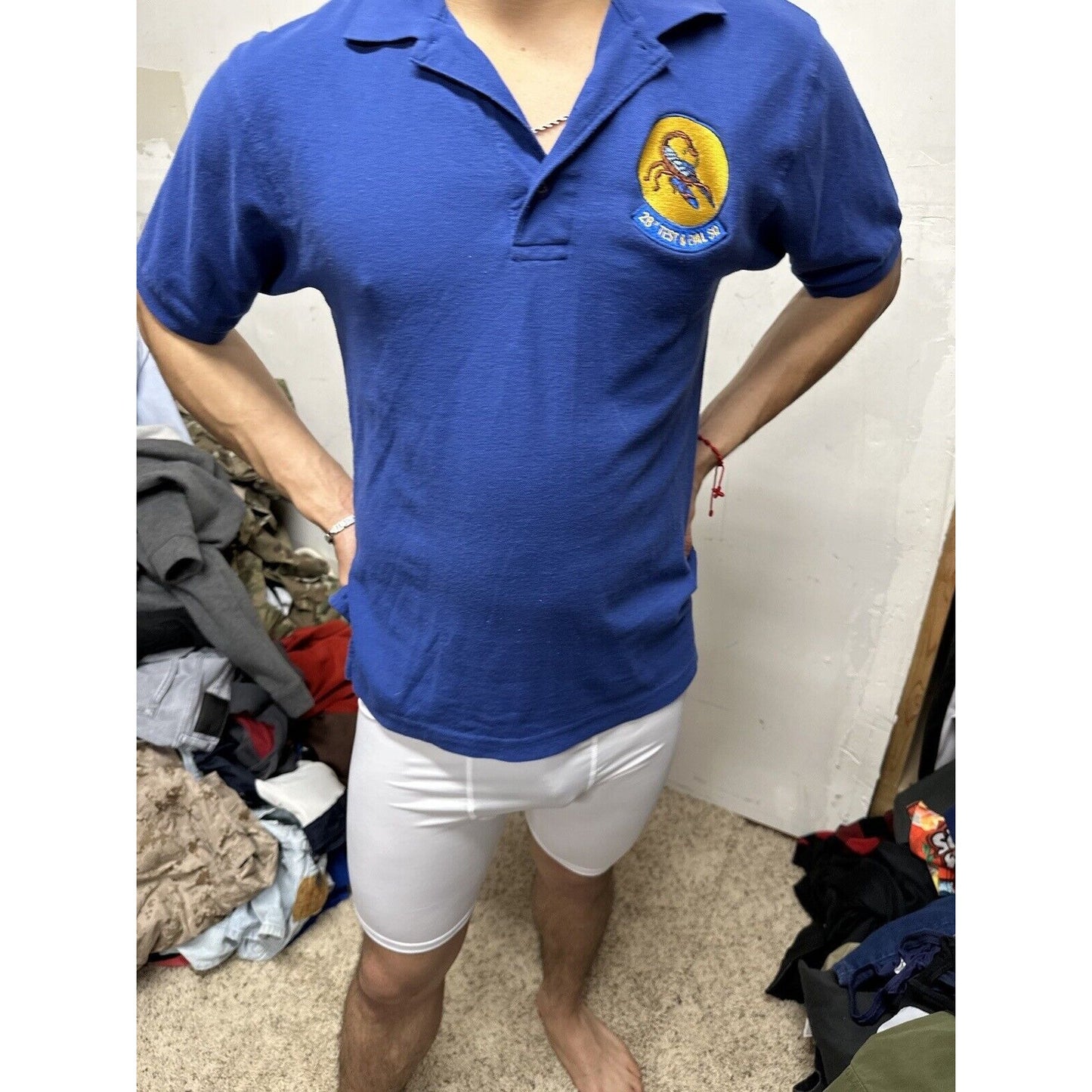 Men’s Blue Port Authority Small Polo Shirt 28th Test And Evaluation Squadron AF