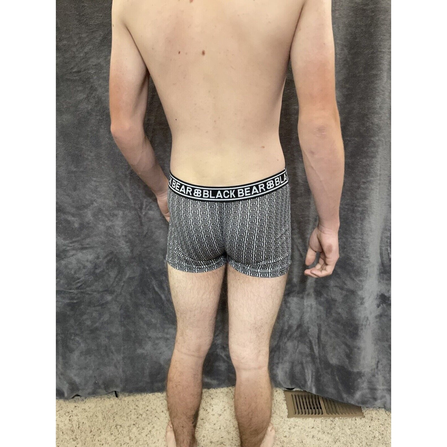 men's medium athletic trunk style black bear boxer brief White And Black Squares