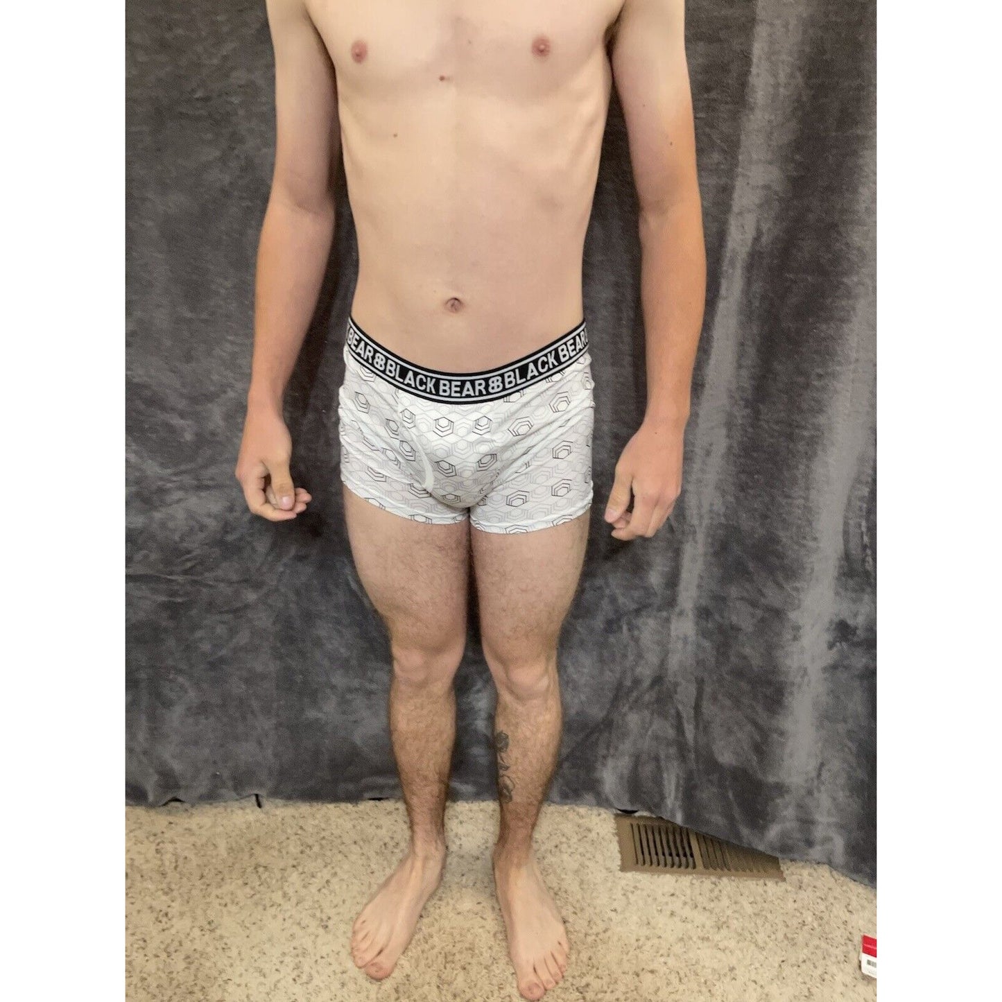 men's medium athletic trunk style black bear boxer brief White With Polygons