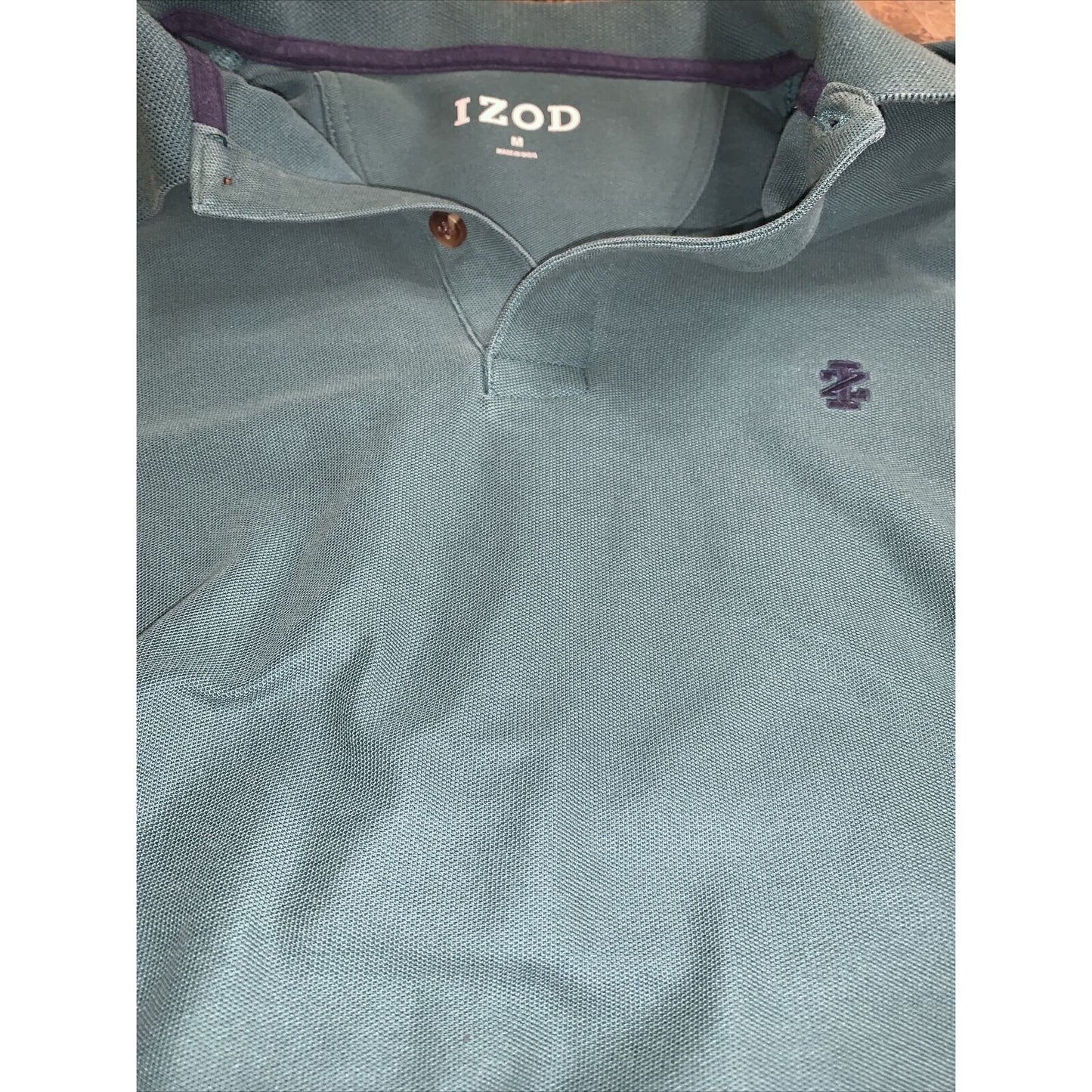 Izod Men’s Green Short Sleeve Collared Polo Golf Shirt Size Medium