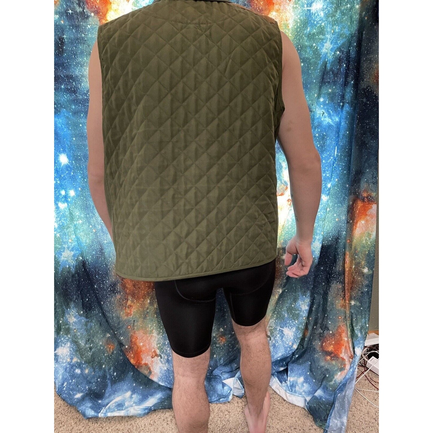 Men's Chaps Denim sleeveless vest brown and olive green Size 1X