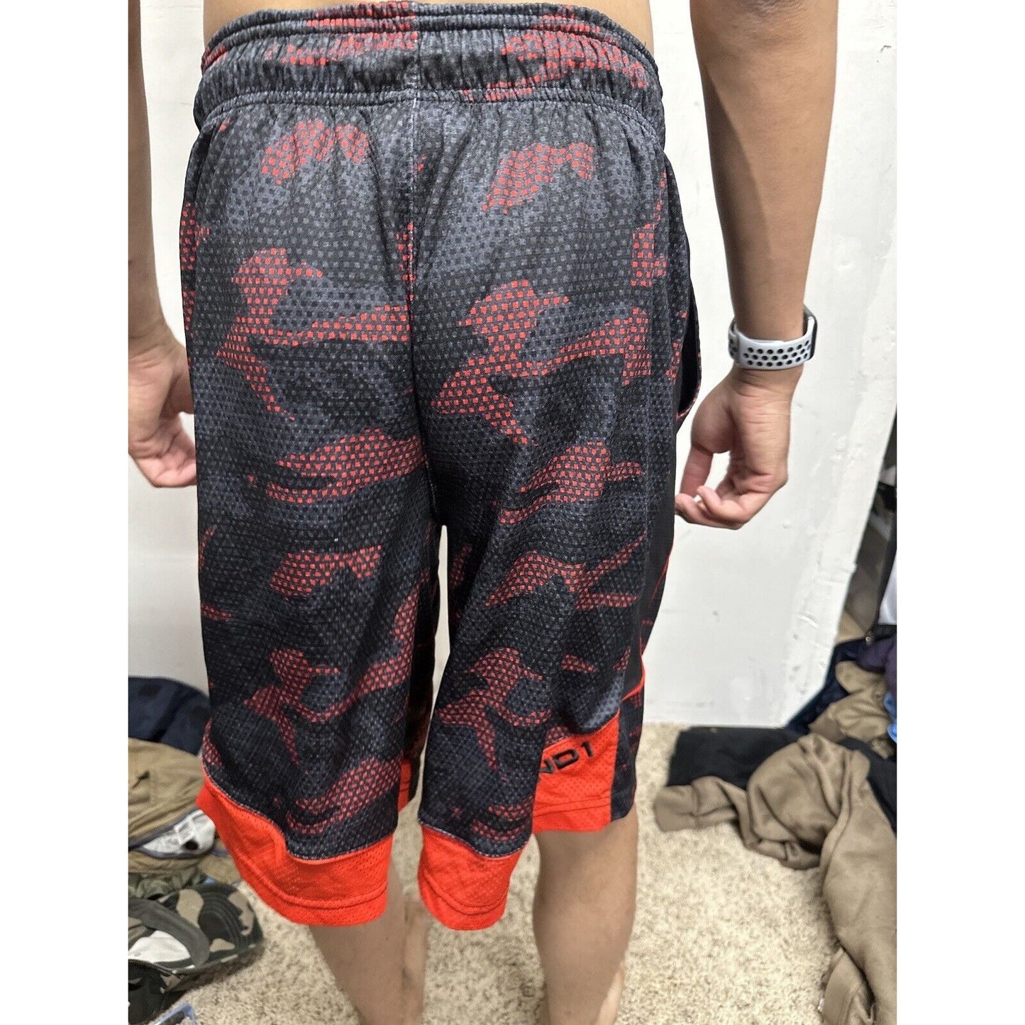 Men’s Black And Red AND1 Athletic Shorts With Pockets