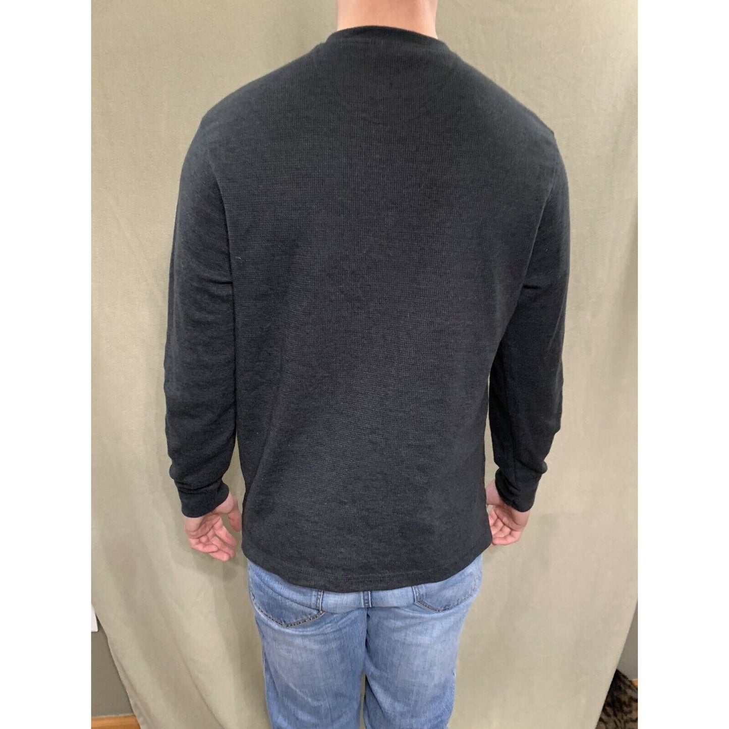 US Polo ASSN Mens Polo Long Sleeve Shirt Dark Gray size Medium