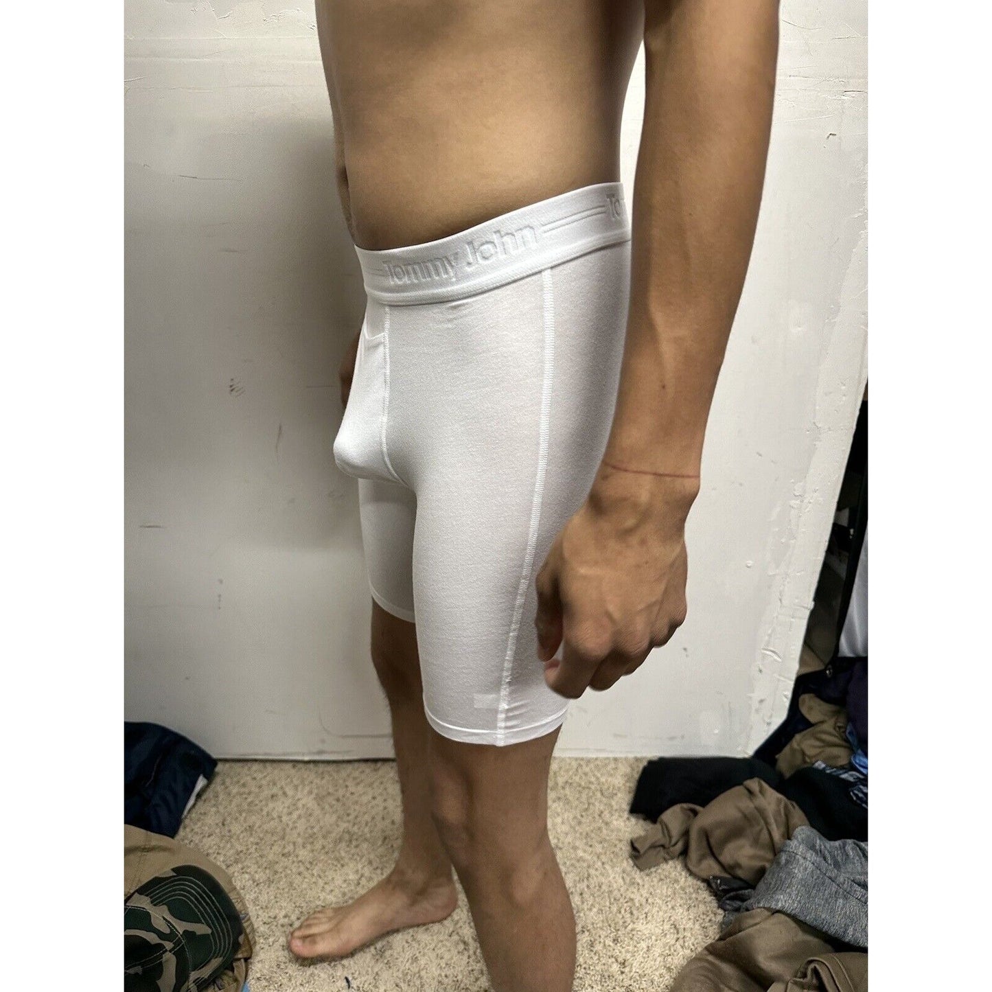 Men’s TJ Small Cotton Basics 5% Cotton White Boxer Briefs