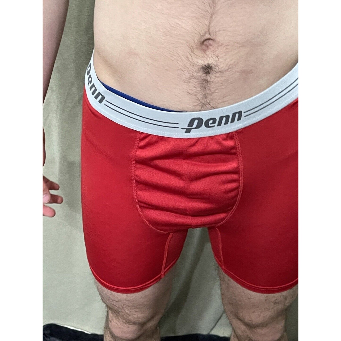 Men’s Red Penn Compression Shorts Medium 10% Spandex