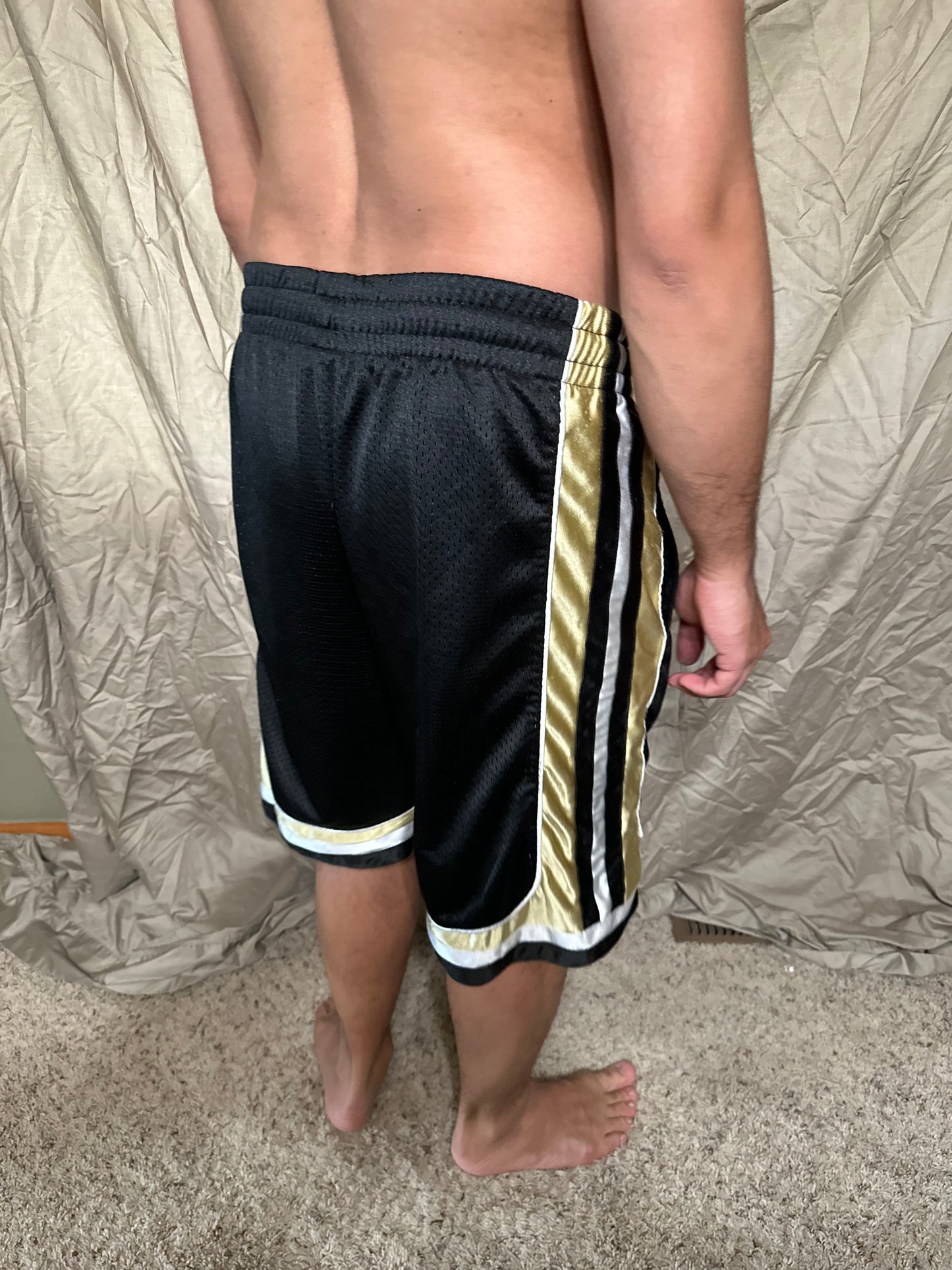 University of Colorado black and gold colosseum size small basketball shorts with pockets
