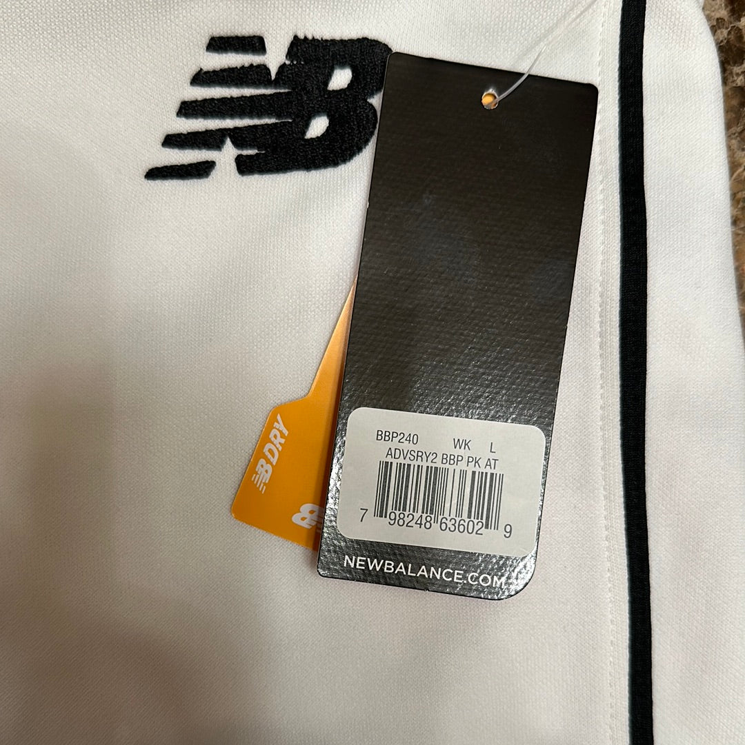 Youth boys large white new balance baseball pants new with tags