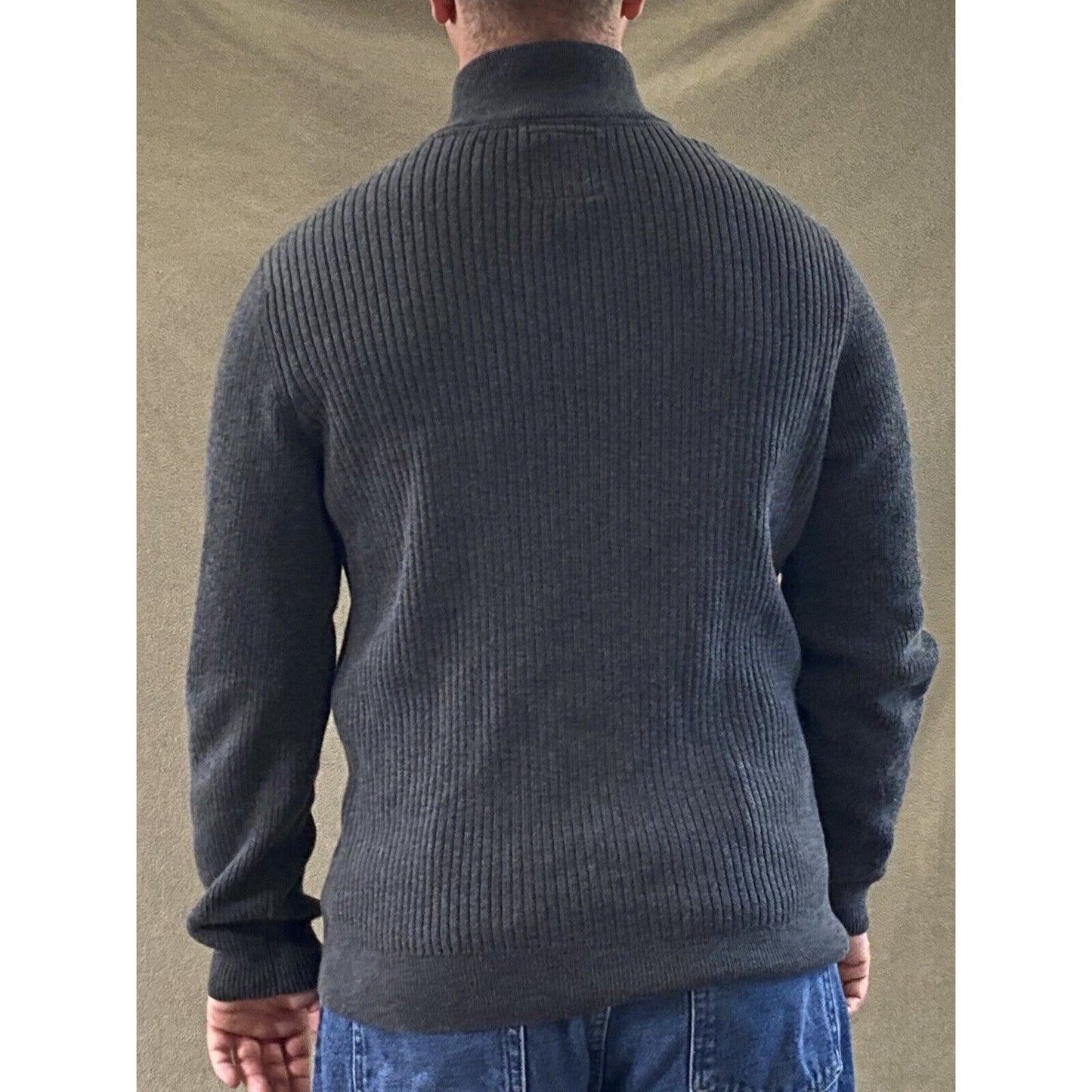 Express Men's XL Gray Cable Knit Pullover Cotton Sweater