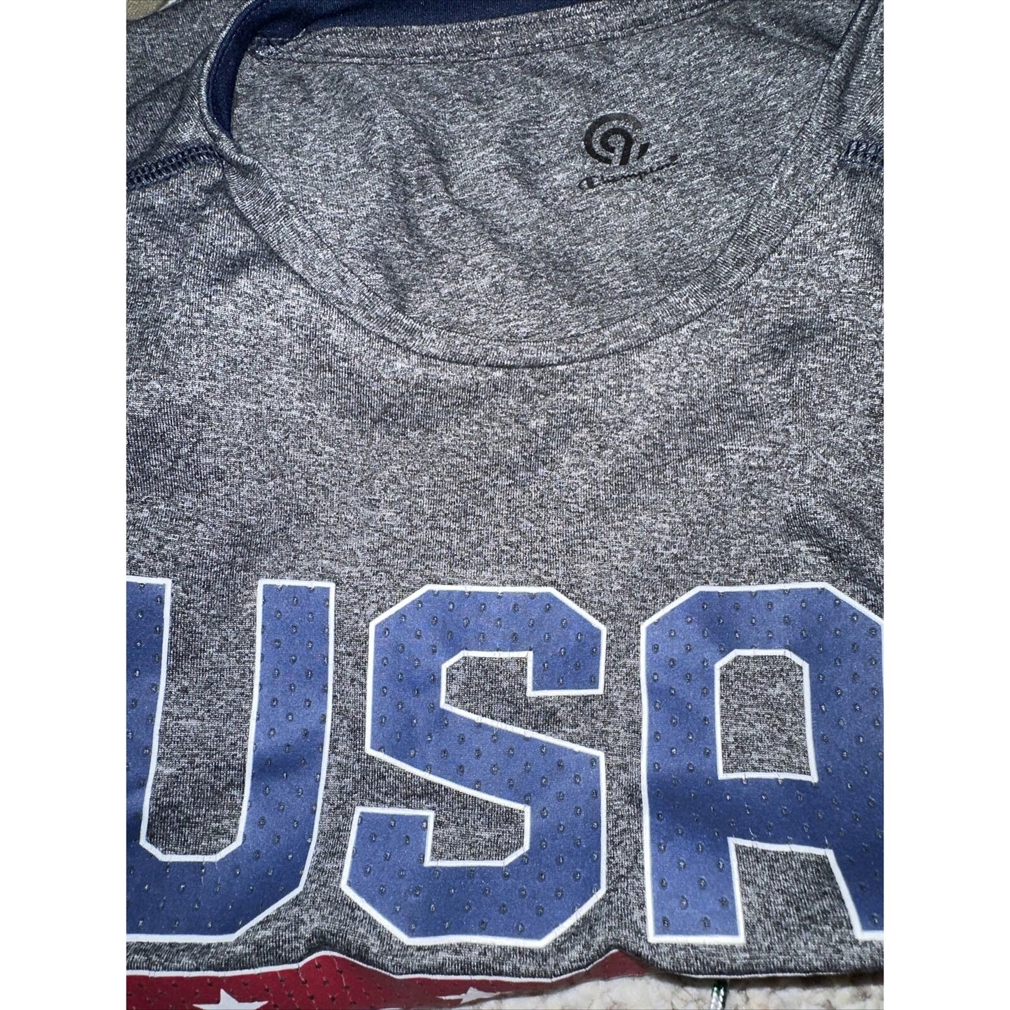 Men’s Gray Champion Medium USA Muscle Shirt Tank To
