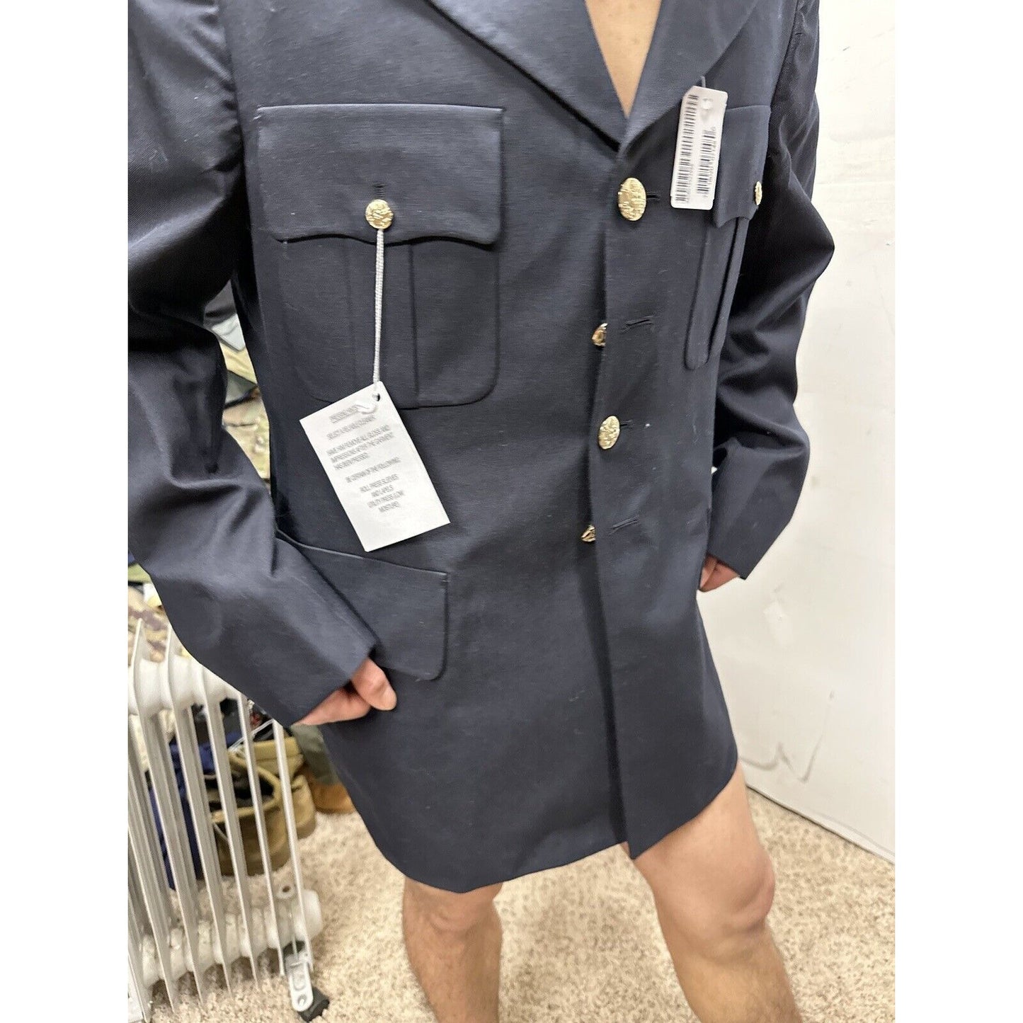 Men’s Army Coat Poly Wool Army Blue 450 42RC DSCP Dress Coat Uniform