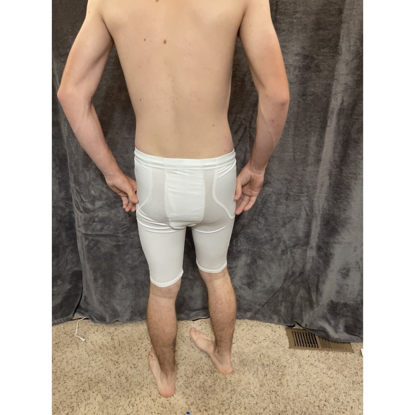 men's alleson athletic Small white football compression shorts