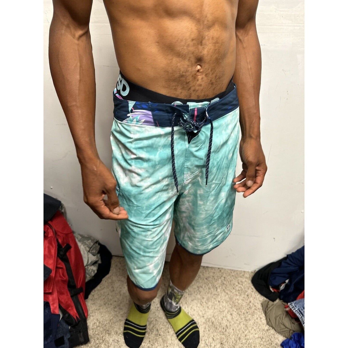 Men’s Billabong Size 31 Recycler 73 Pro Swim Trunks Green Board Shorts