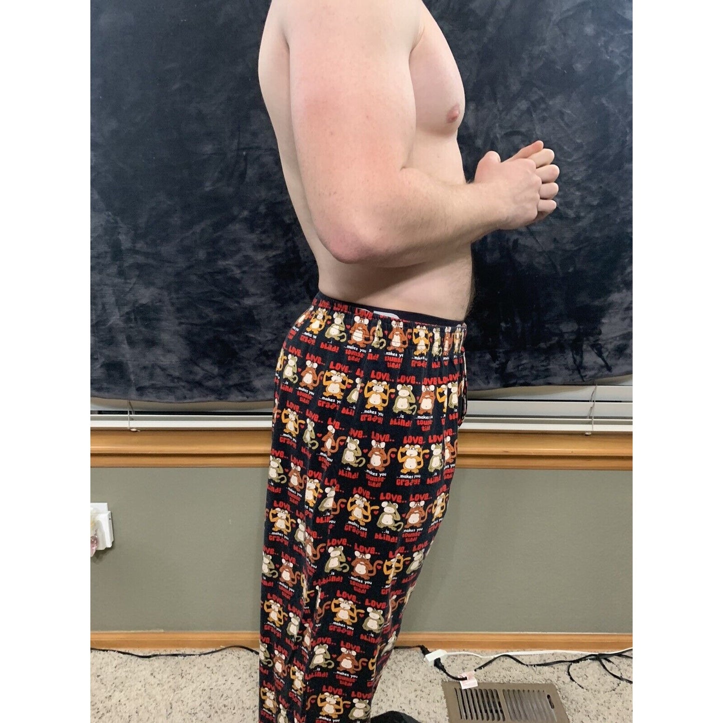 Addiction Lounge Pants Large Monkeys Love..,