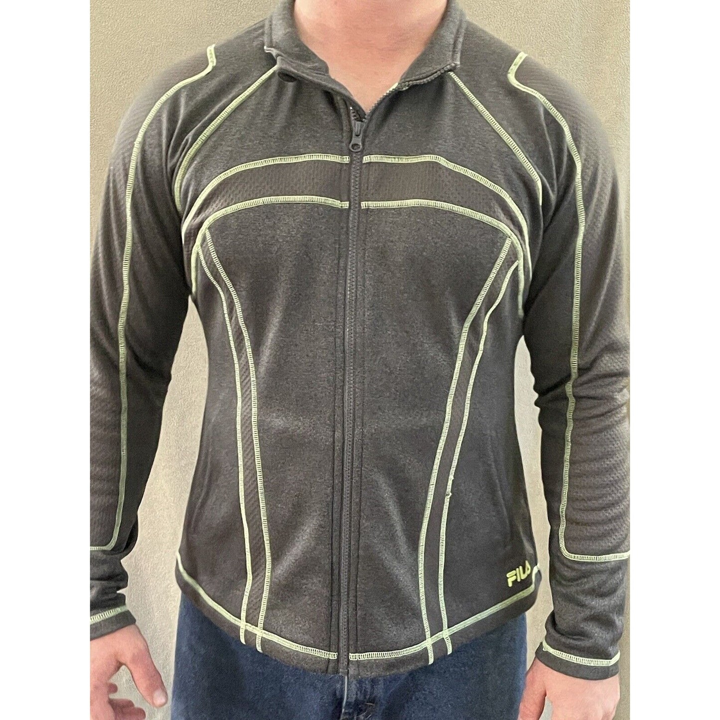 FILA Sport Men's XL Tracksuit Full Zip Up Jumper Gray Jacket Sweatshirt