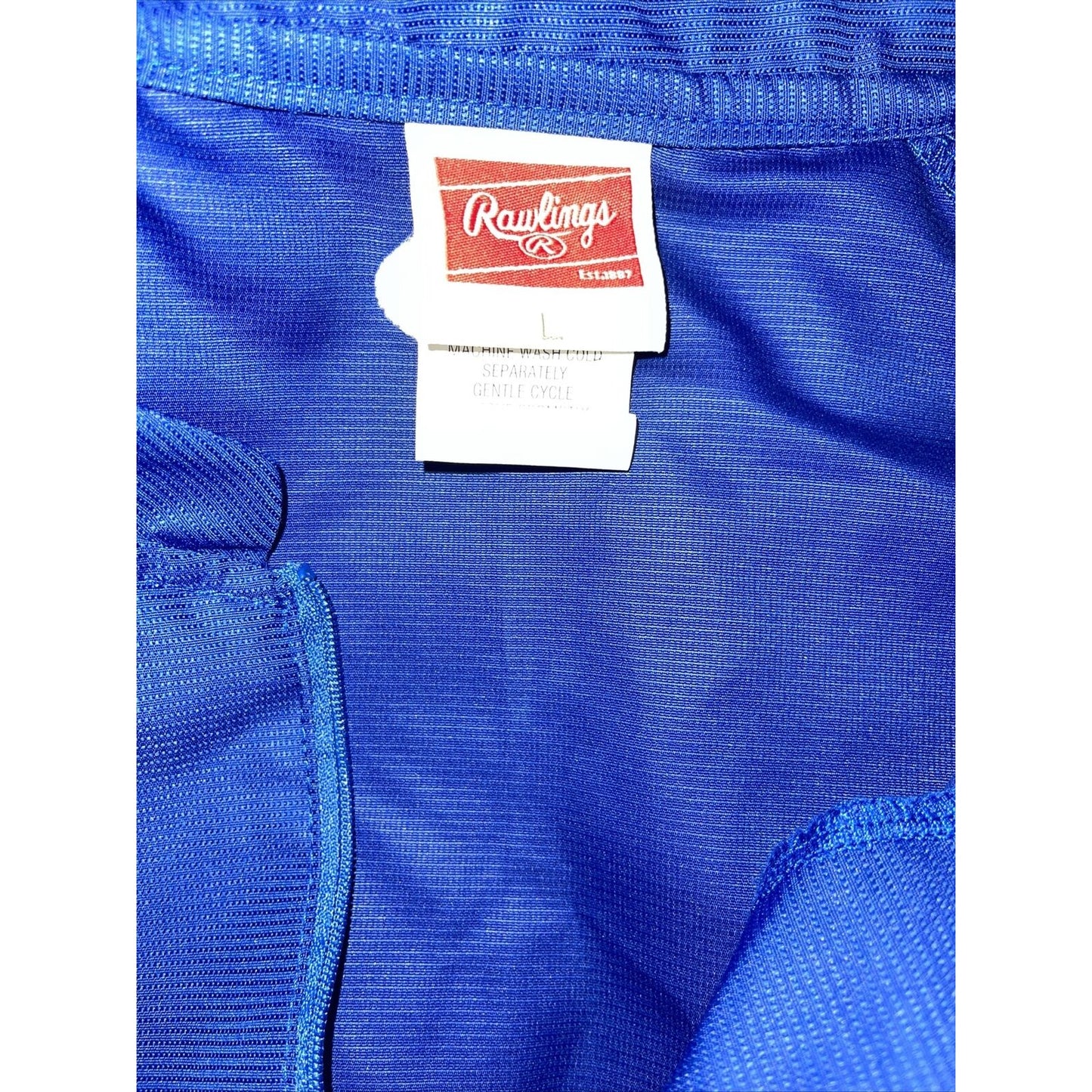 men's blue rawlings large 1/4 zip pullover windbreaker