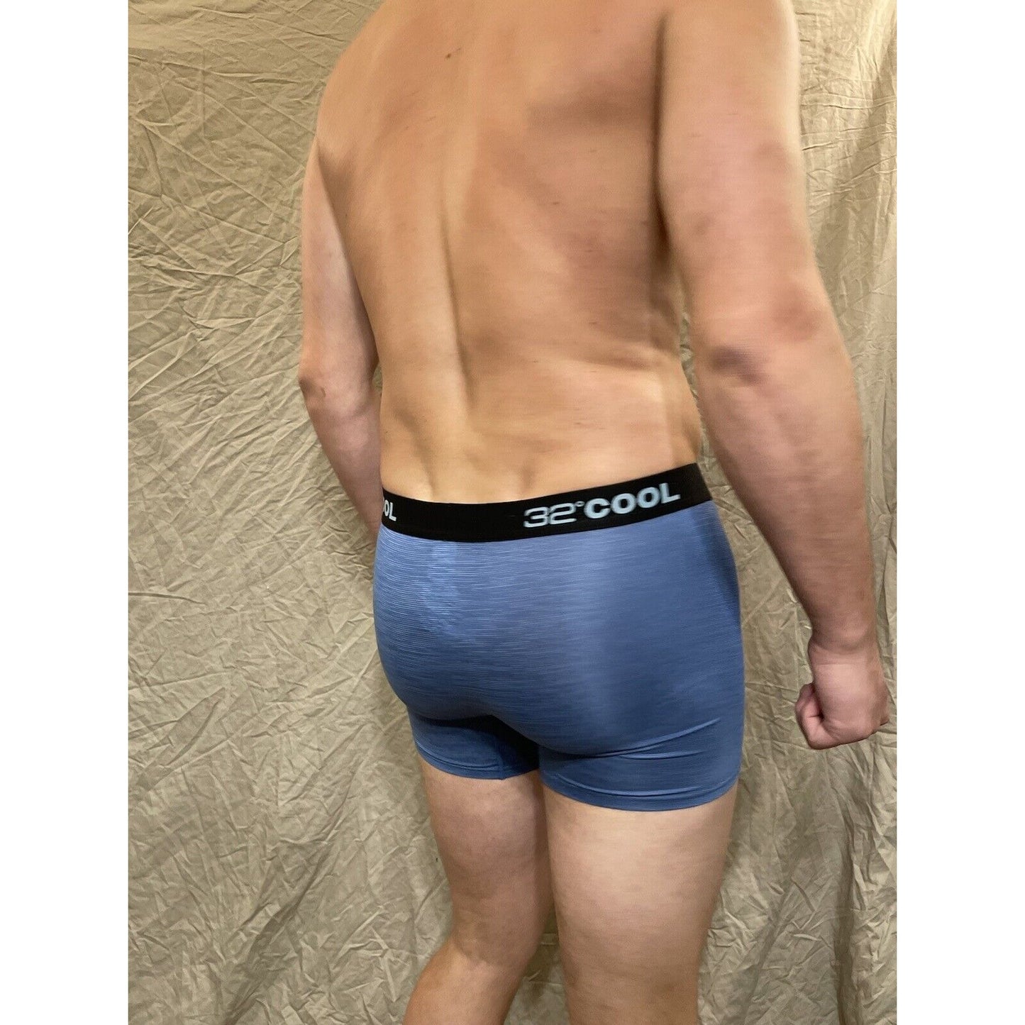 men's Denim Blue Matrix 32 degrees cool compression boxer brief Medium