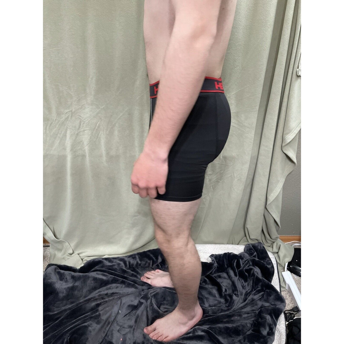 Head Brand Compression Shorts Medium Black With Red Band 1 Pair New