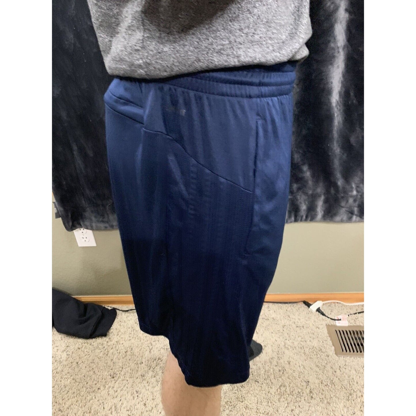 Mens Navy Blue Adidas Climalite Shorts Size L