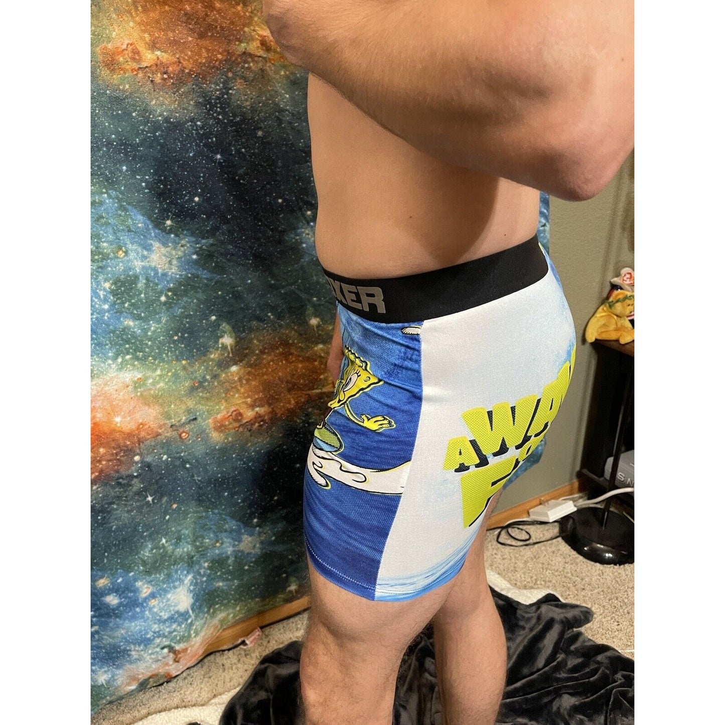 Men’s Crazy Boxer Spongebob Squarepants Size Large A Wave Of Fun