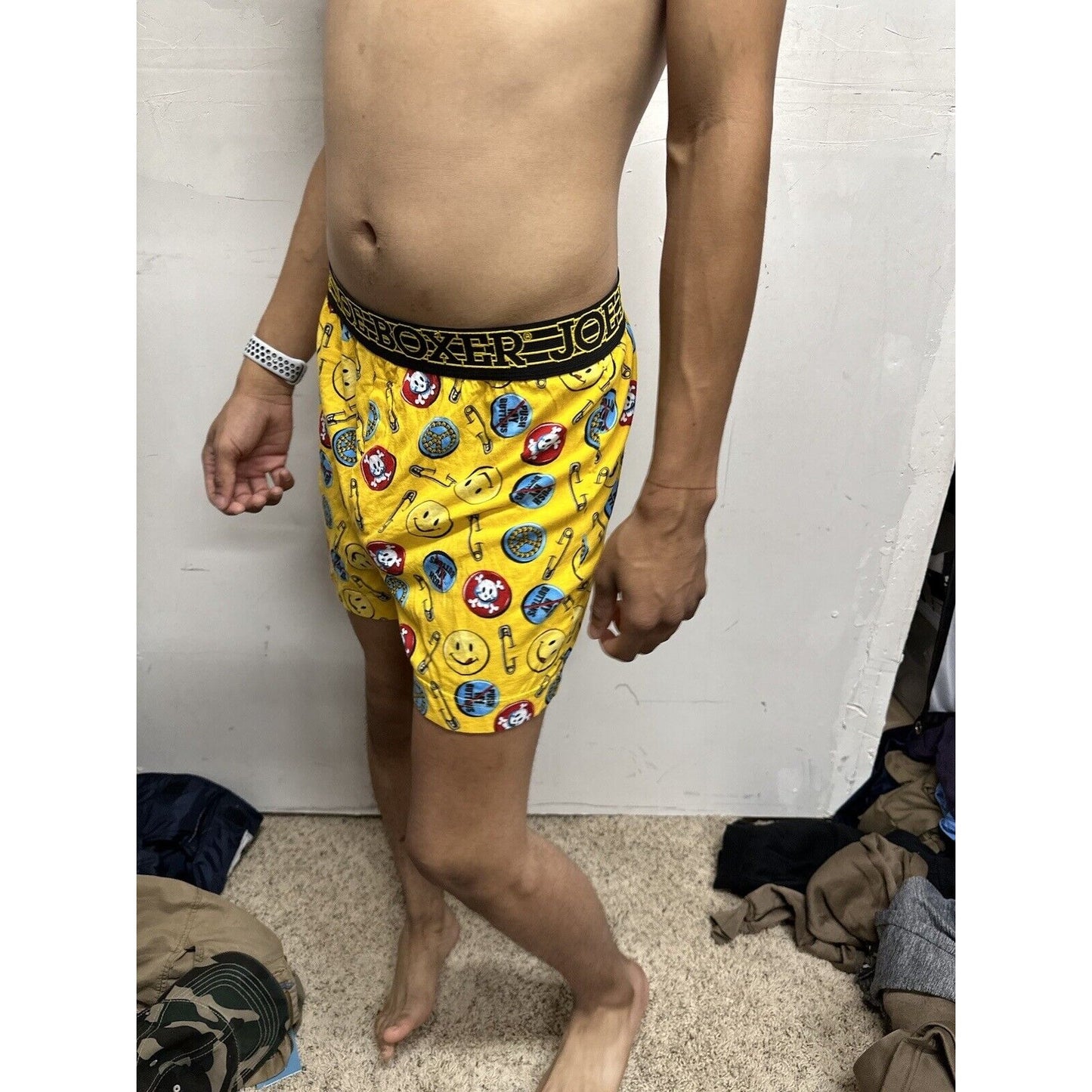 Men’s Medium Yellow Joe Boxer Shorts Smiley Face Emoticon