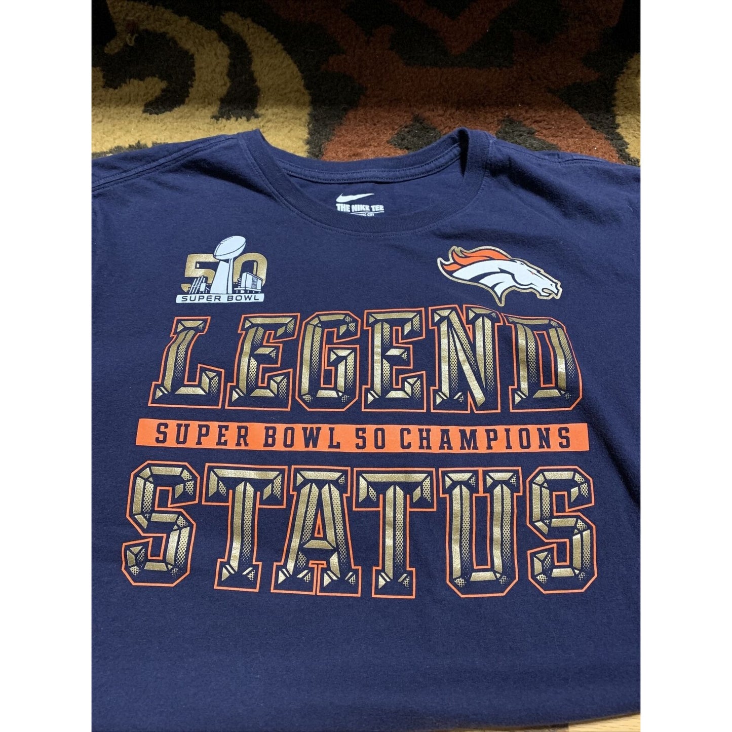 Denver Broncos Super Bowl 50 Champions Legend Status The Nike Tee Blue XL